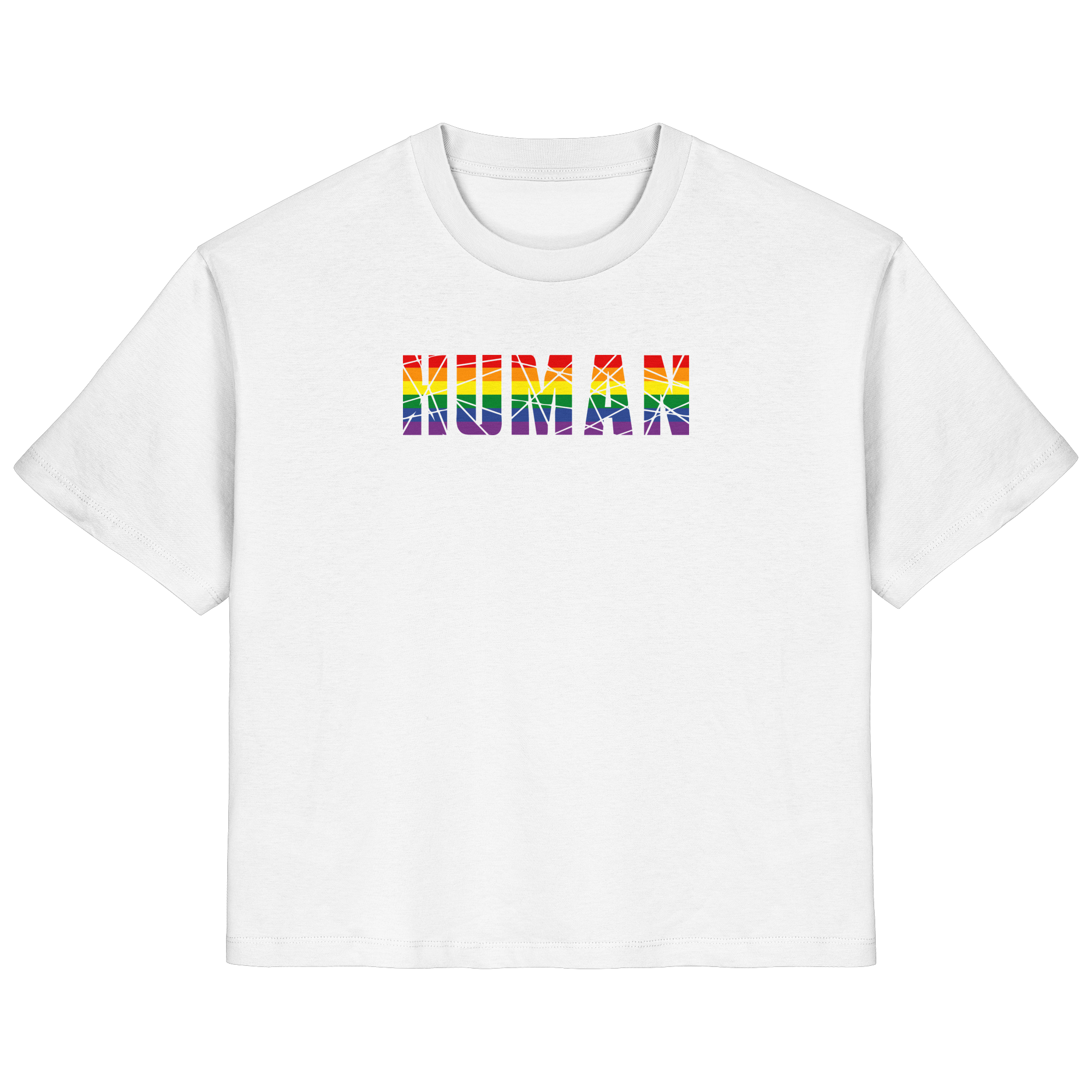 HUMAN in Regenbogen Farben - Ladies Organic Shirt
