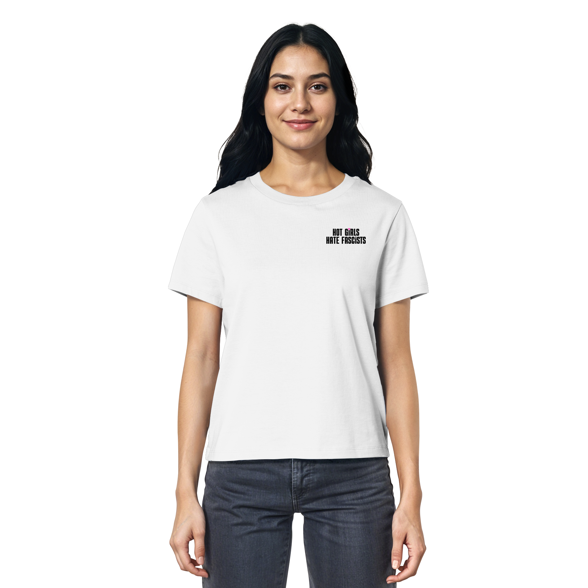 Hot Girls Hate Fascists (hell) - Ladies Organic Shirt