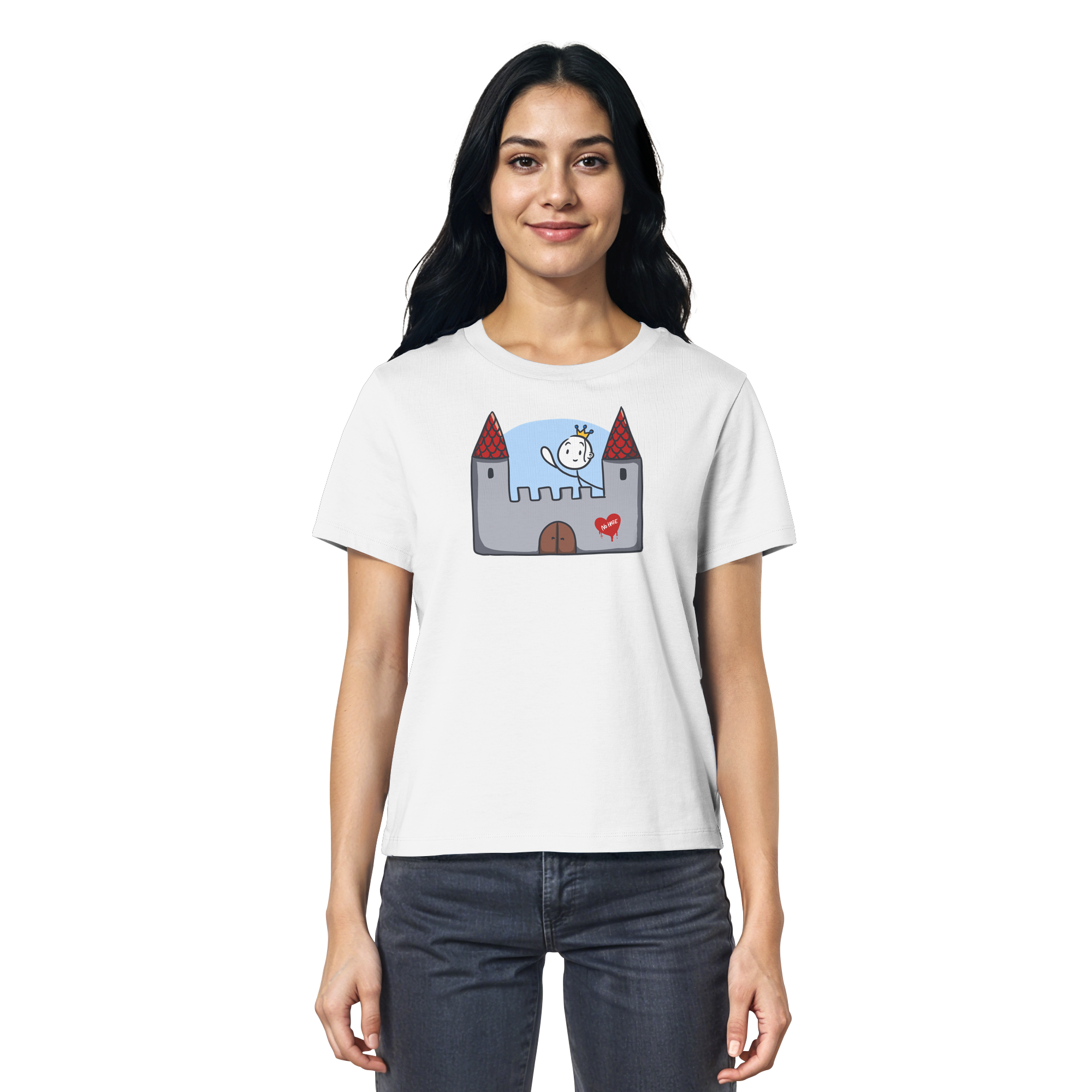 Seelenmännchen "Schloss Edition" Frontprint (hell) - Ladies Organic Shirt