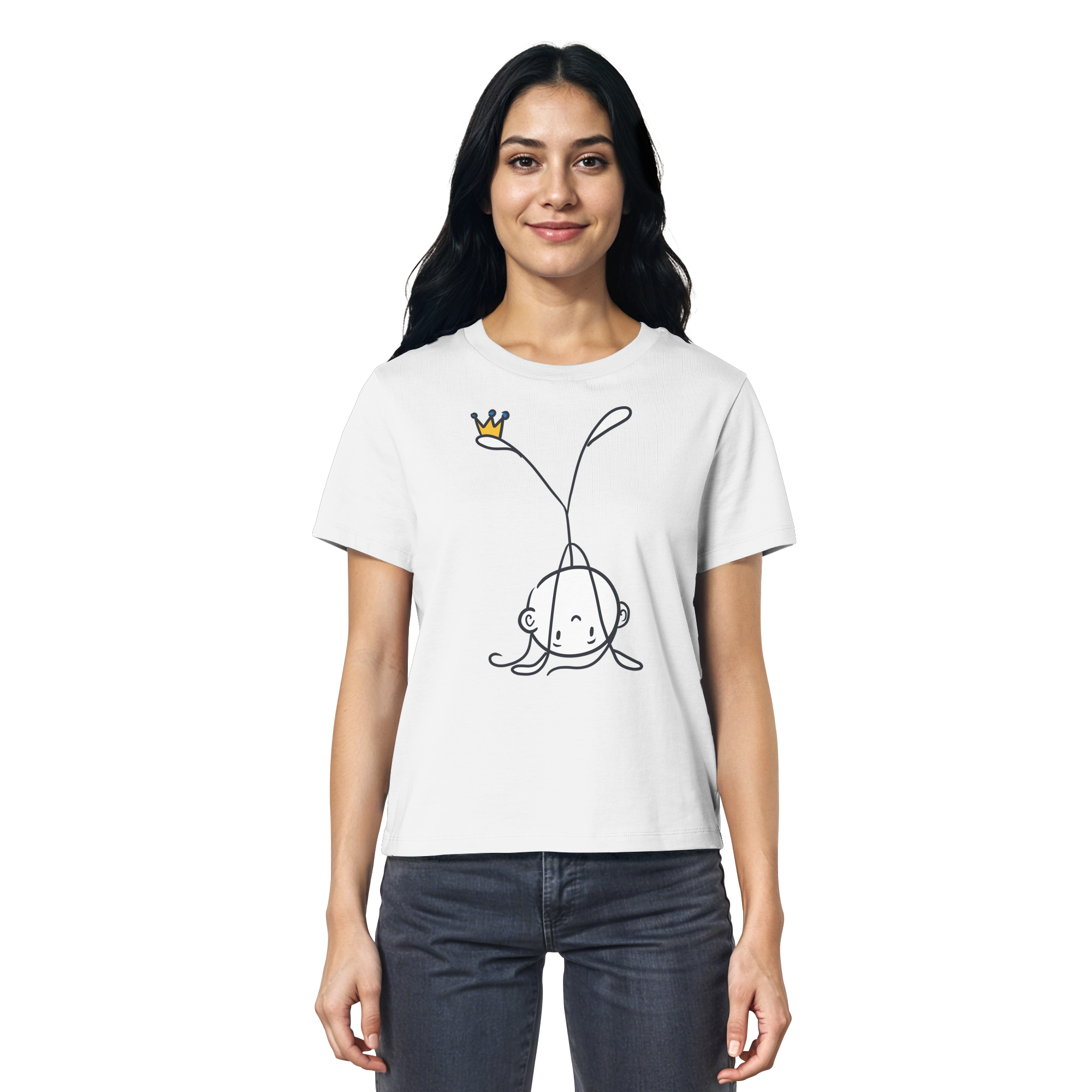 Seelenmännchen "Handstand Edition" Frontprint (hell) - Ladies Organic Shirt