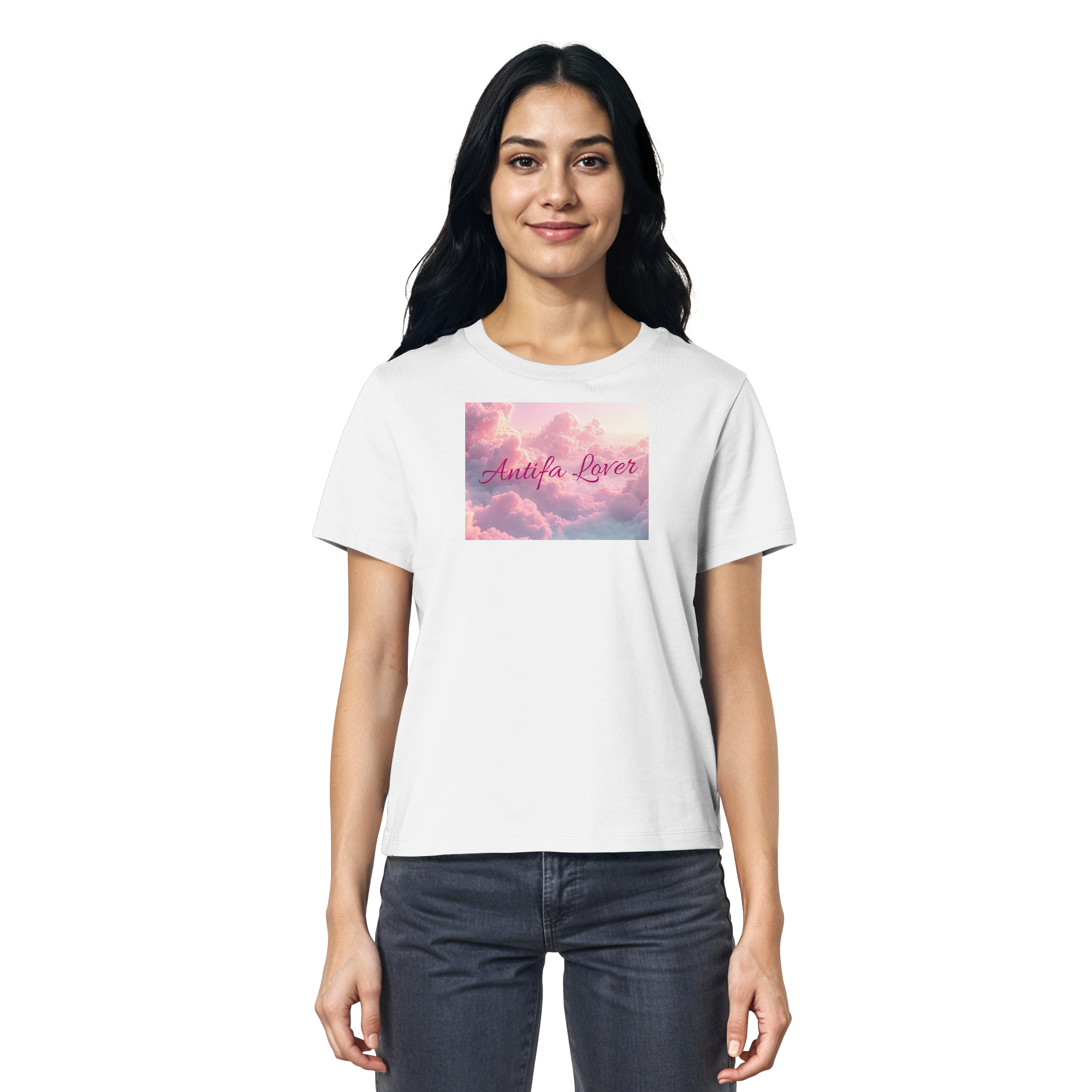 Antifa Lover Backprint - Ladies Organic Shirt