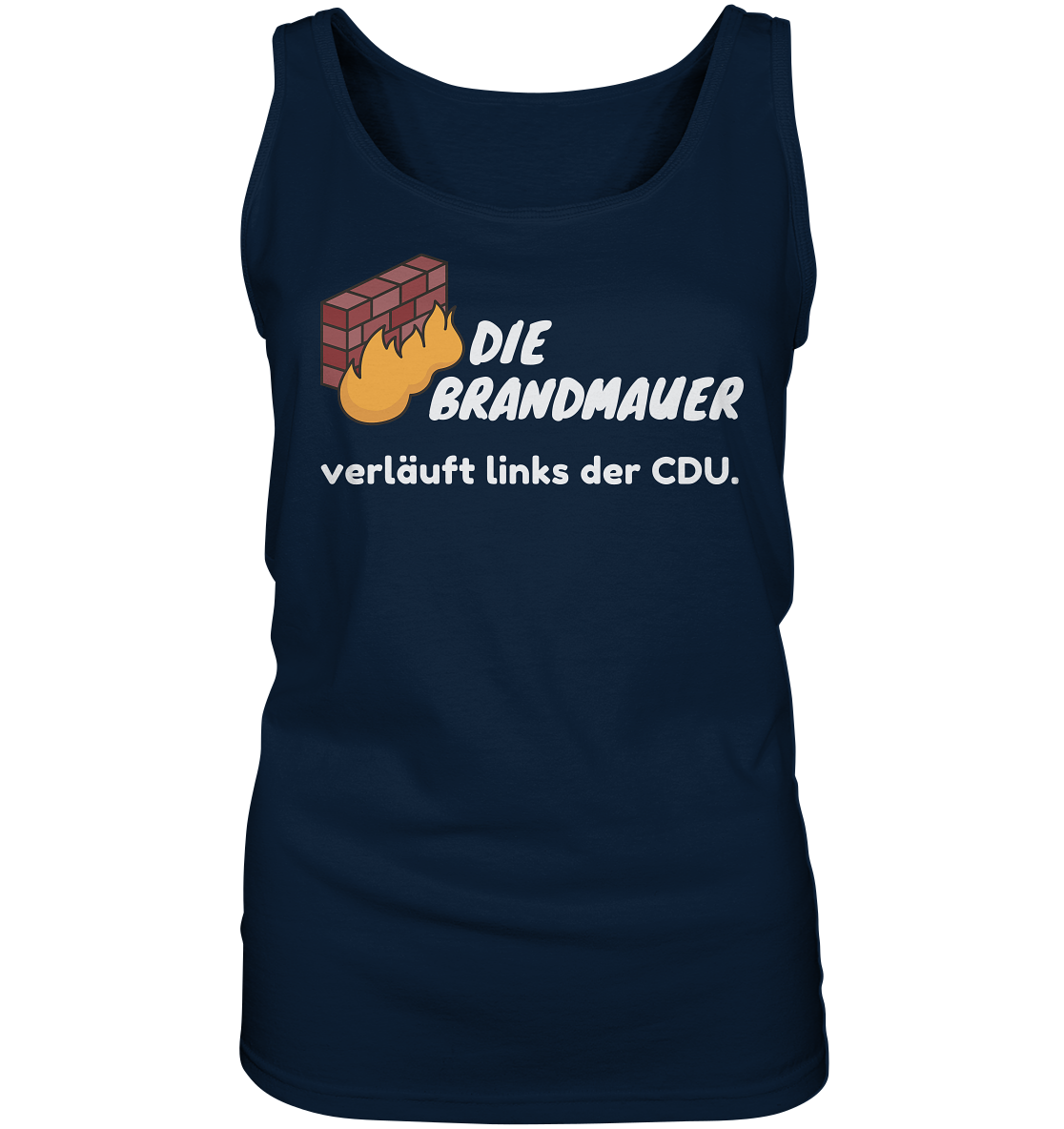 Brandmauer (weiße Schrift) - Ladies Tank-Top