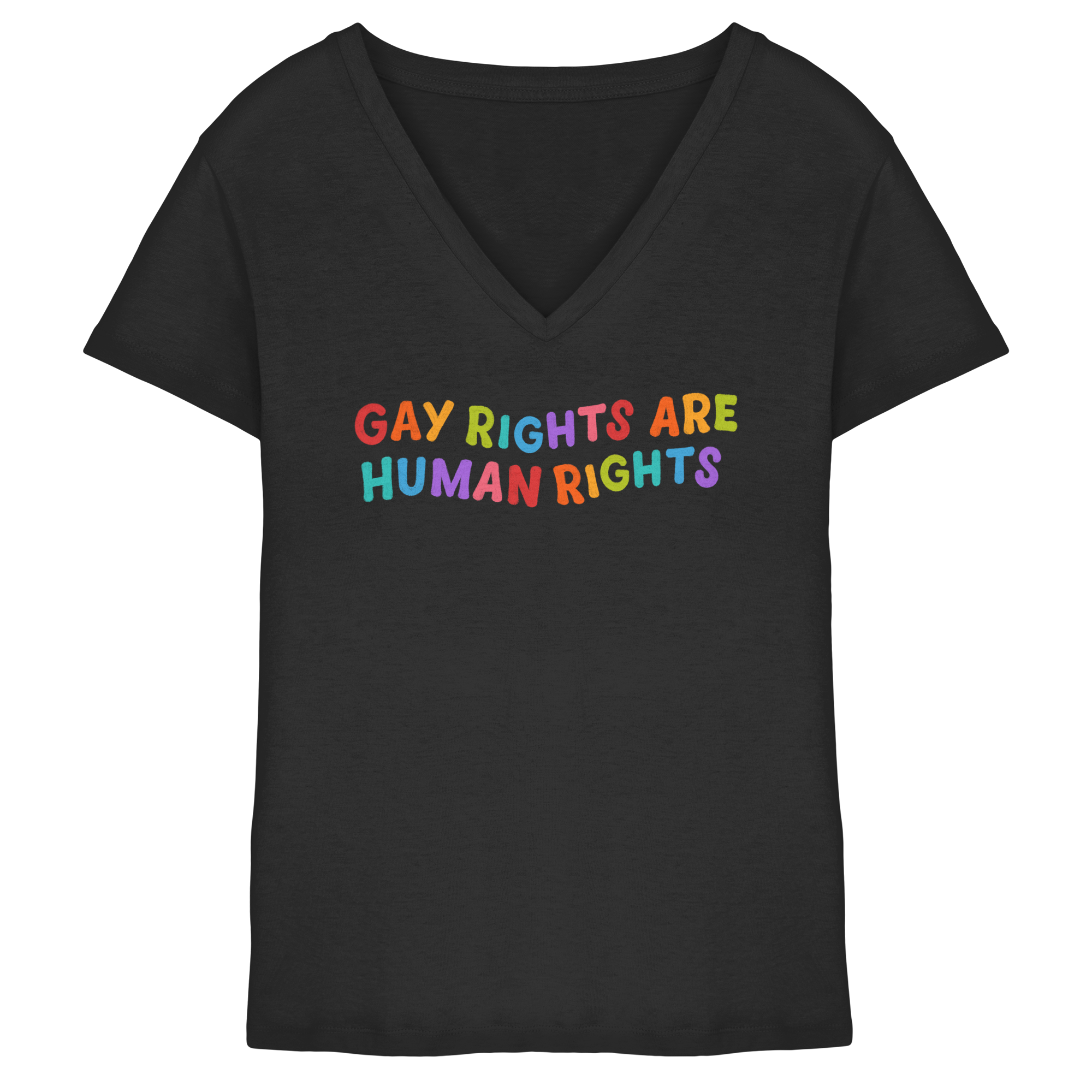 Gay Rights Are Human Rights - Ladies V-Neck Shirt