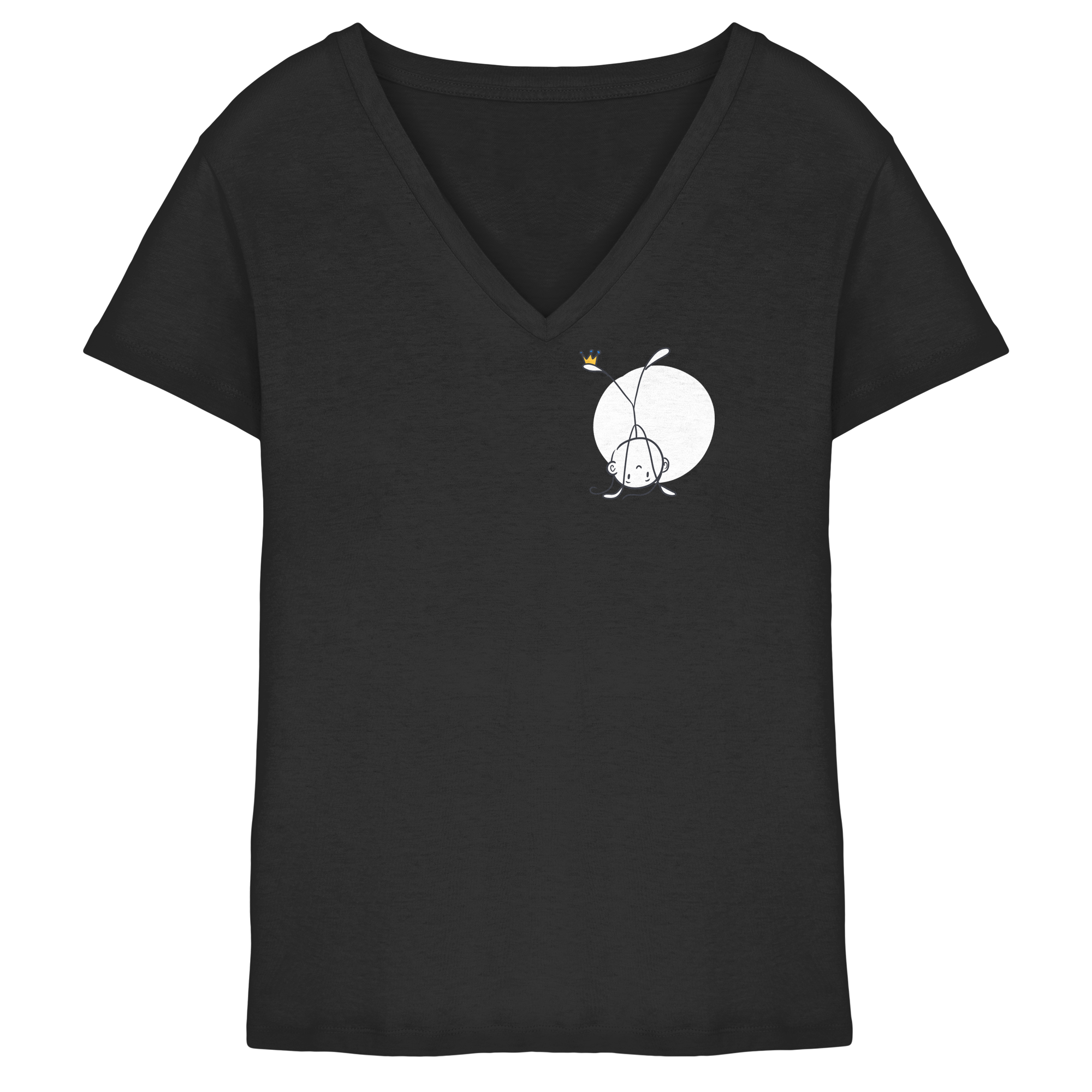 Seelenmännchen "Handstand Edition" Brustprint (dunkel) - Ladies V-Neck Shirt