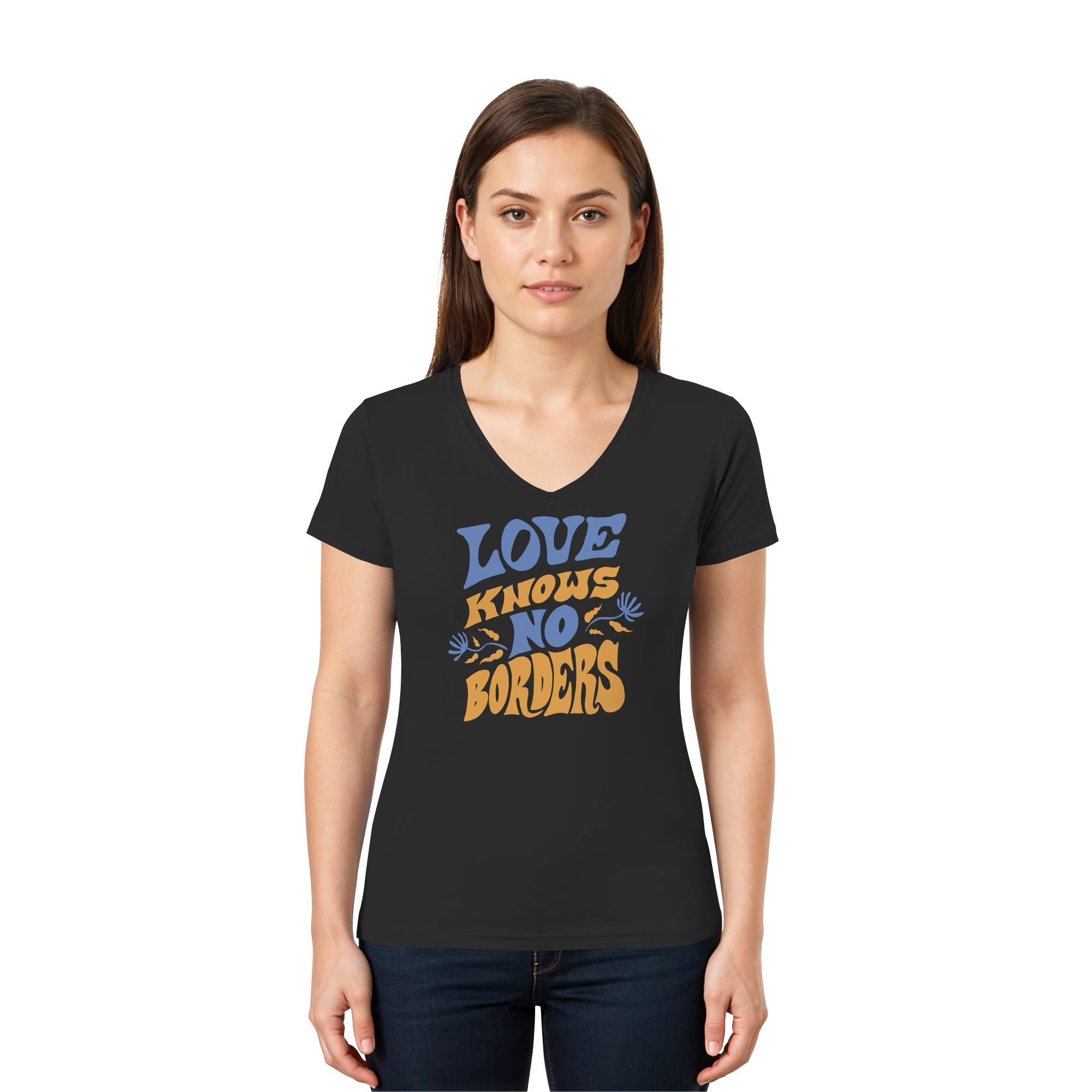 Love Knows No Borders - Ladies V-Neck Shirt