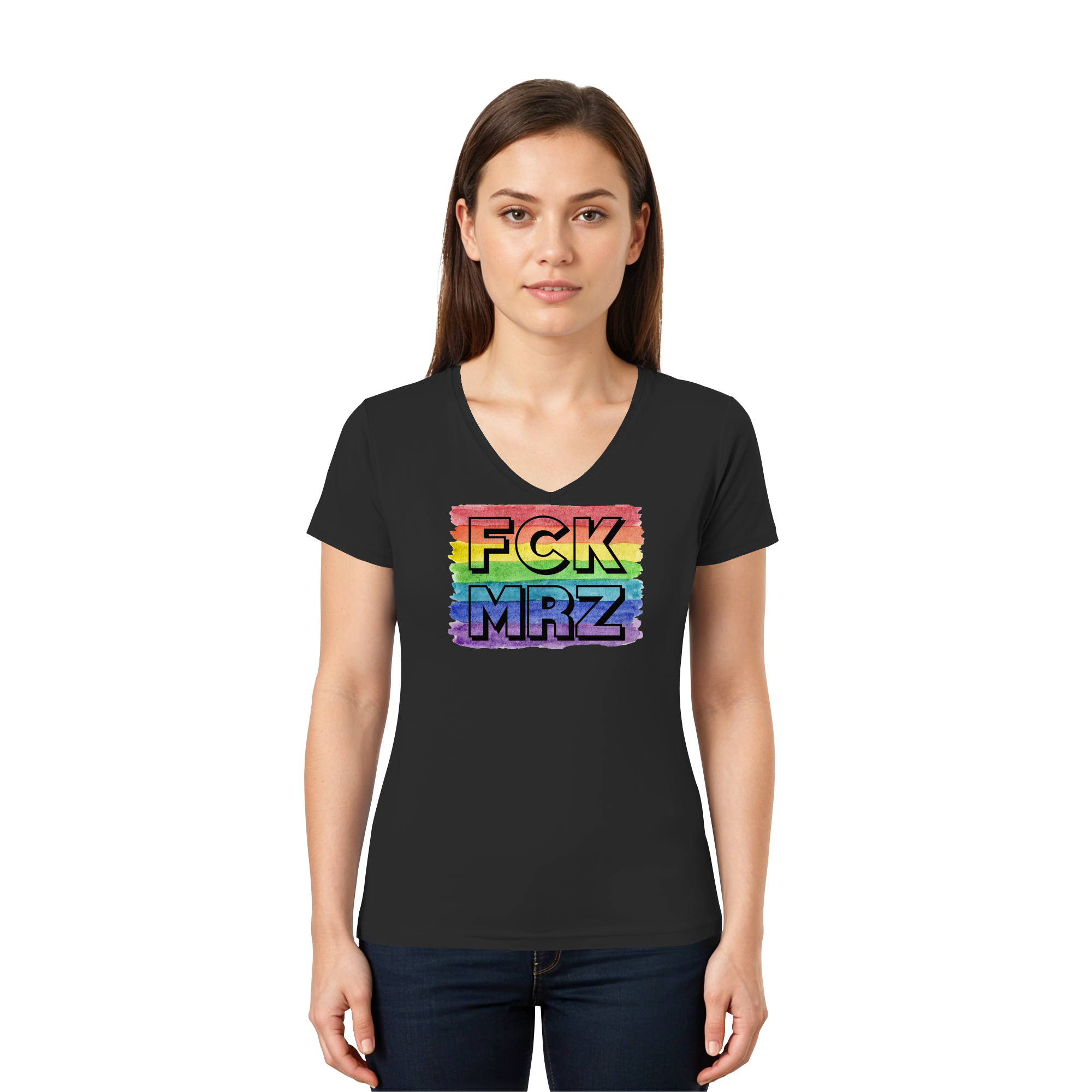 FCK MRZ "Rainbow Resistance Edition" - Ladies V-Neck Shirt