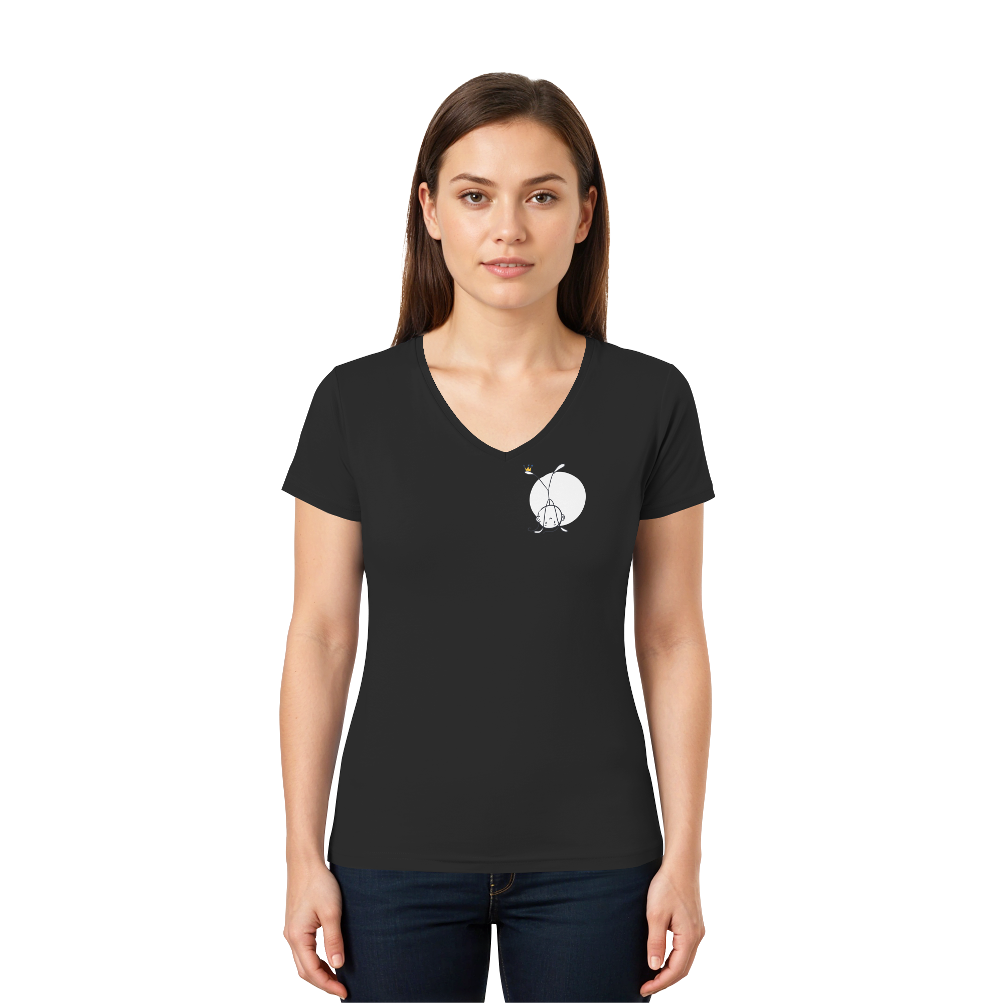 Mein Körper gehört mir "Bunte Edition" Backprint - Ladies V-Neck Shirt