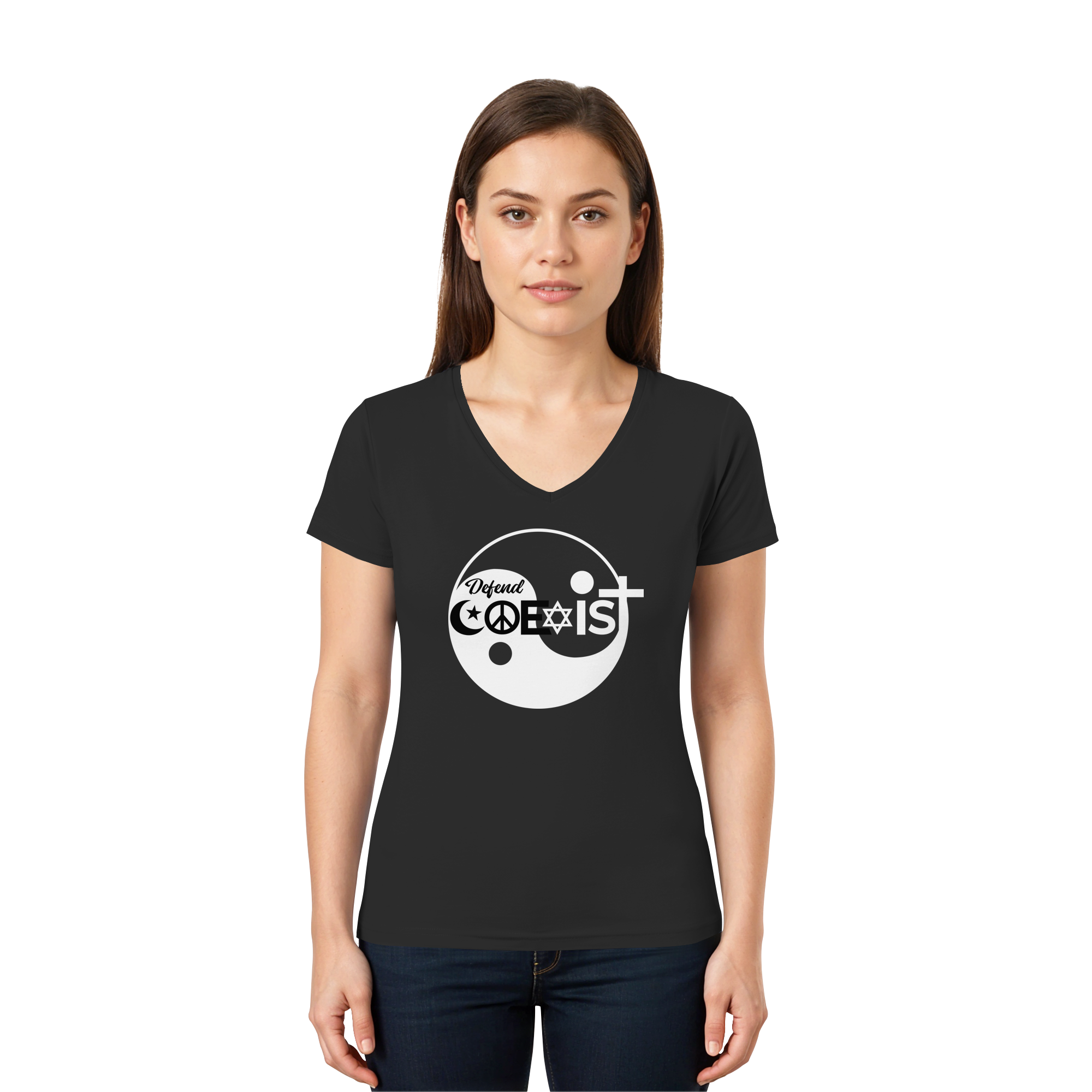 Defend Coexistence - Ladies V-Neck Shirt