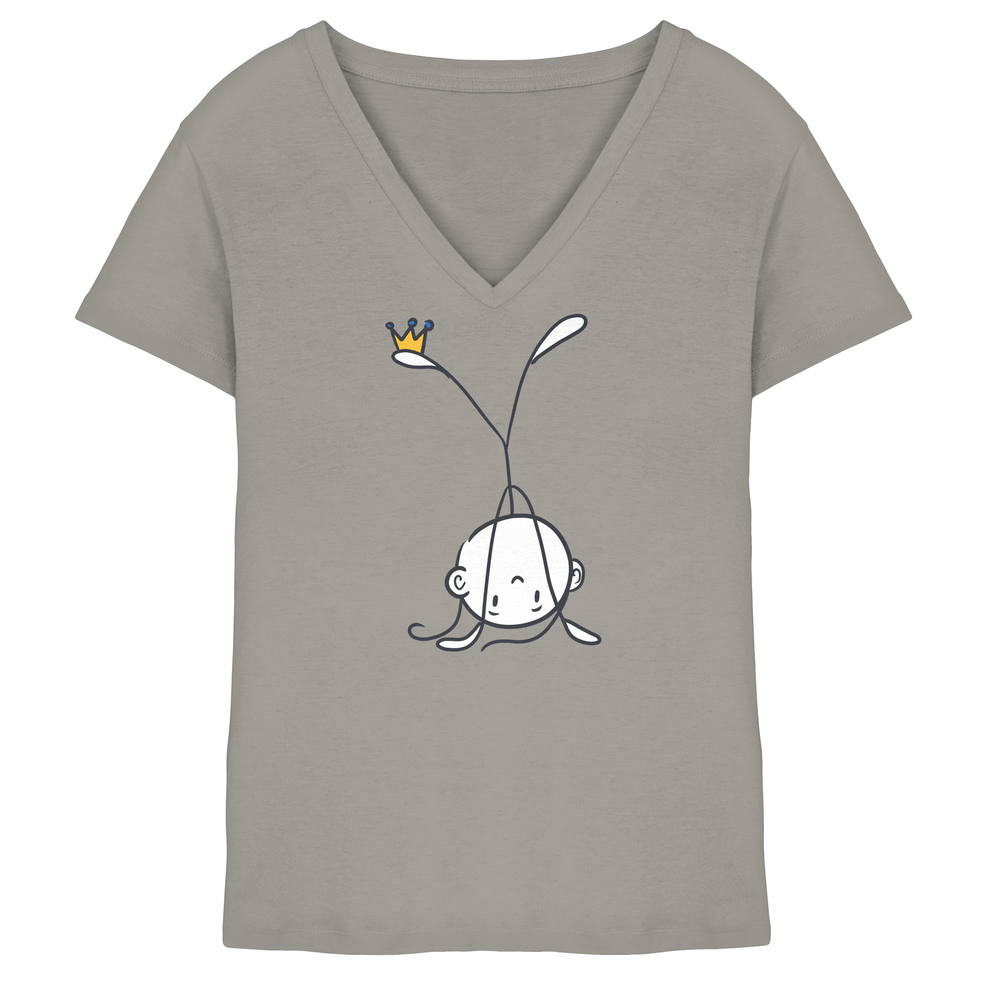 Seelenmännchen "Handstand Edition" Frontprint (hell) - Ladies V-Neck Shirt