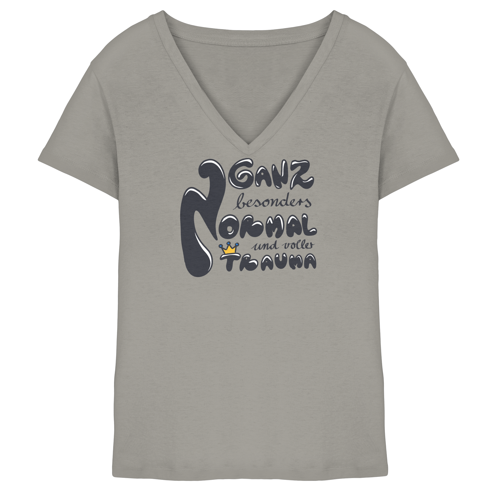 Ganz besonders Normal und voller Trauma "Schwarze Edition" - Ladies V-Neck Shirt