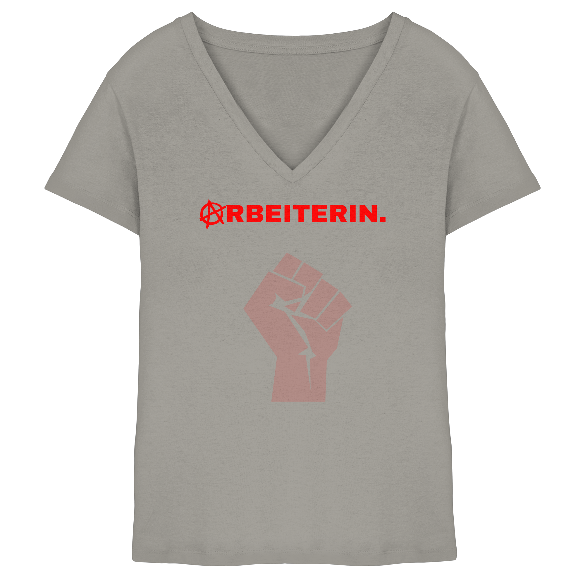 ARBEITERIN. "Solidarisch und Frei Edition" - Ladies V-Neck Shirt