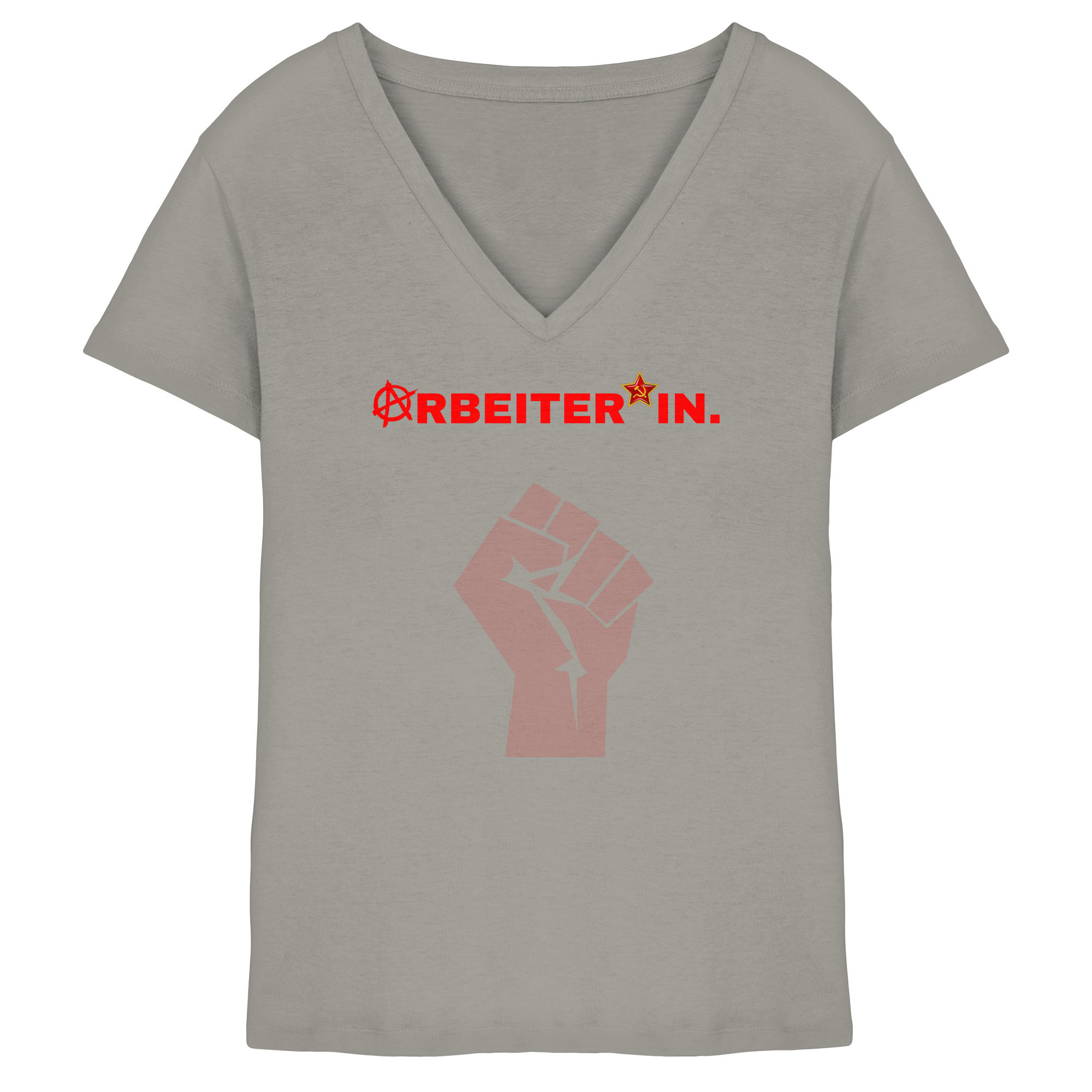 ARBEITER*IN. "Solidarisch und Frei Edition" - Ladies V-Neck Shirt