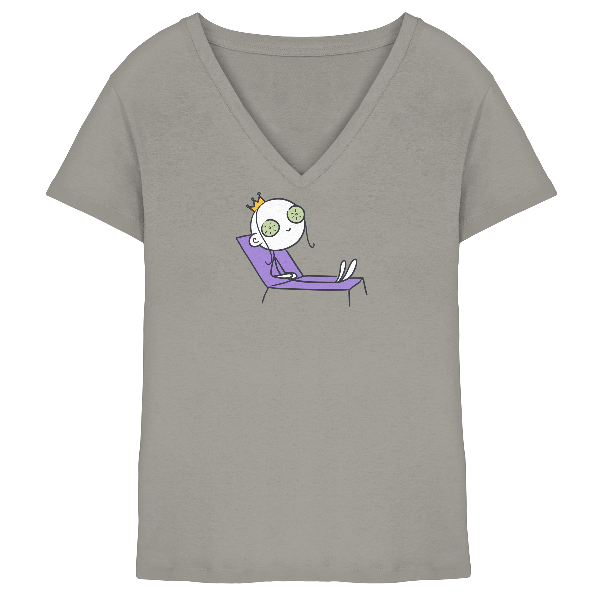 Seelenmännchen "Chill Out Edition" Frontprint - Ladies V-Neck Shirt