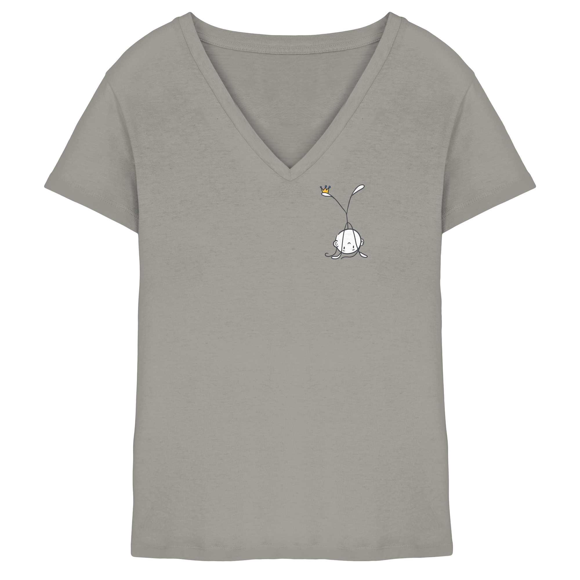 Seelenmännchen "Handstand Edition" Brustprint (hell) - Ladies V-Neck Shirt