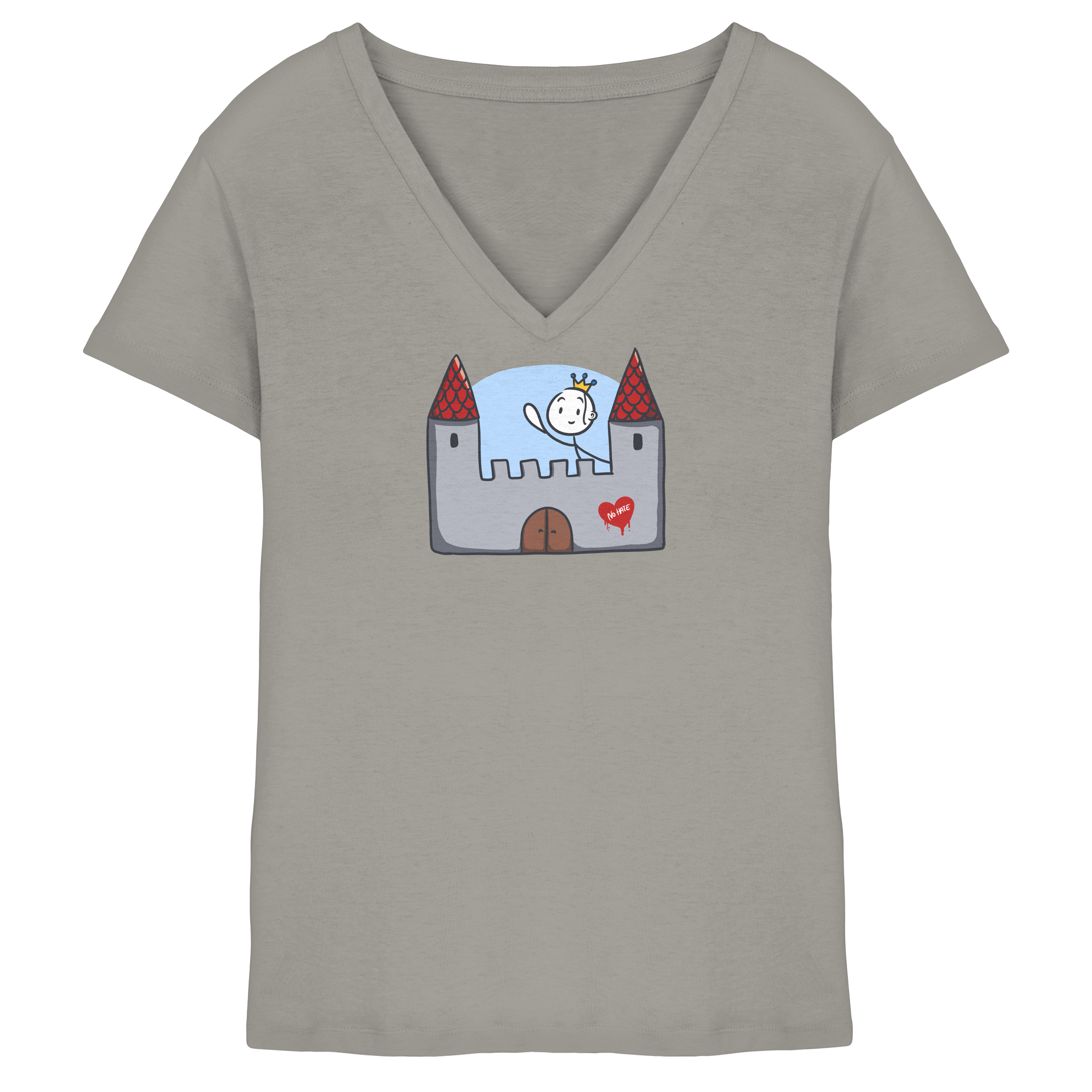 Seelenmännchen "Schloss Edition" Frontprint (hell) - Ladies V-Neck Shirt