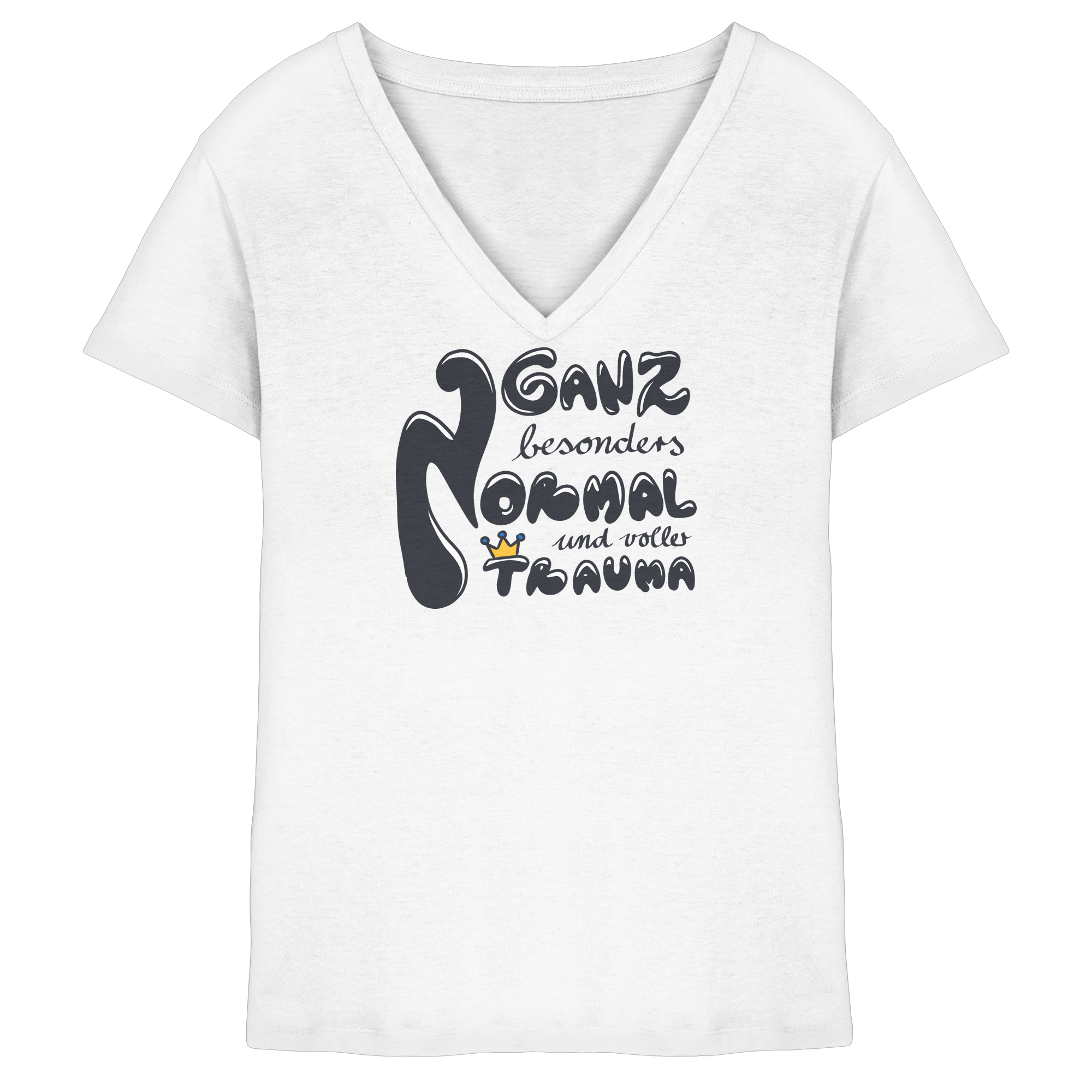 Ganz besonders Normal und voller Trauma "Schwarze Edition" - Ladies V-Neck Shirt