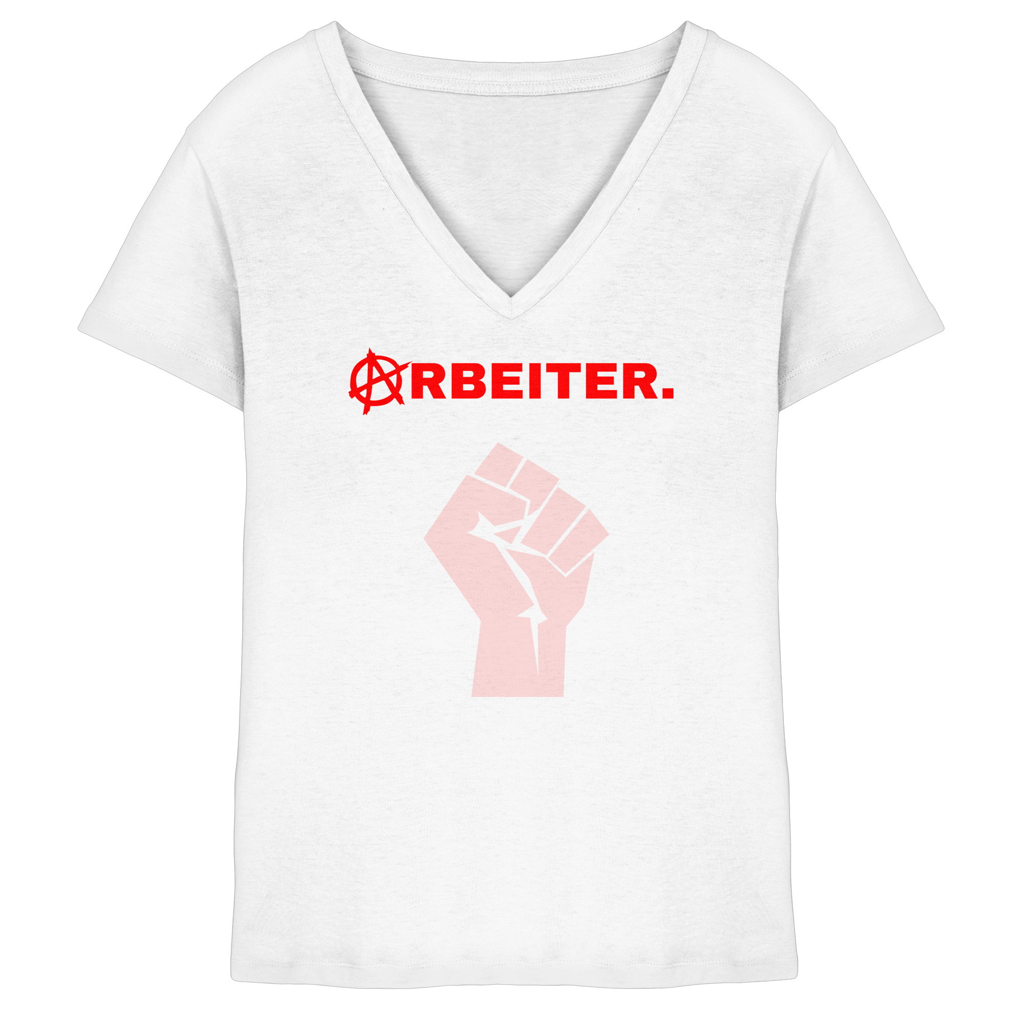 ARBEITER. "Solidarisch und Frei Edition" - Ladies V-Neck Shirt