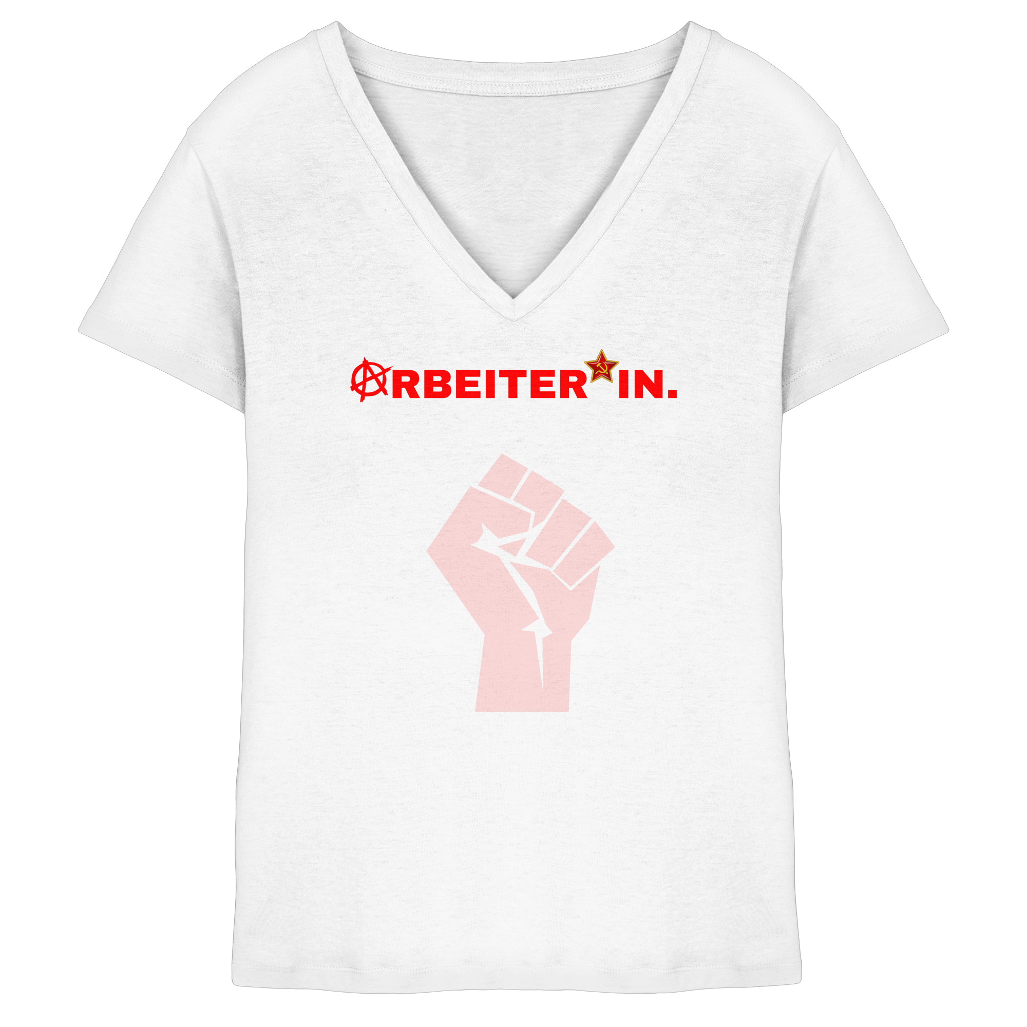 ARBEITER*IN. "Solidarisch und Frei Edition" - Ladies V-Neck Shirt
