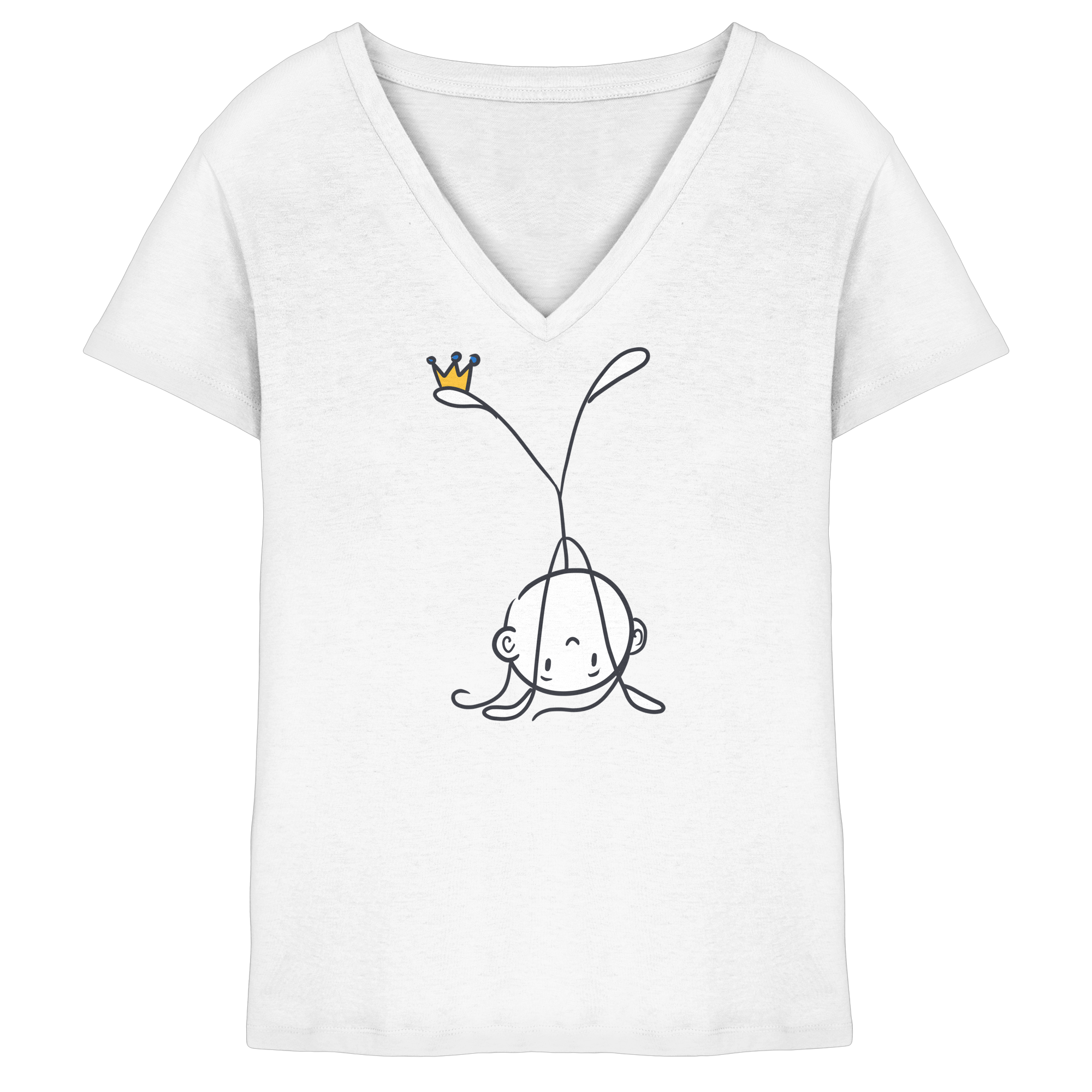 Seelenmännchen "Handstand Edition" Frontprint (hell) - Ladies V-Neck Shirt