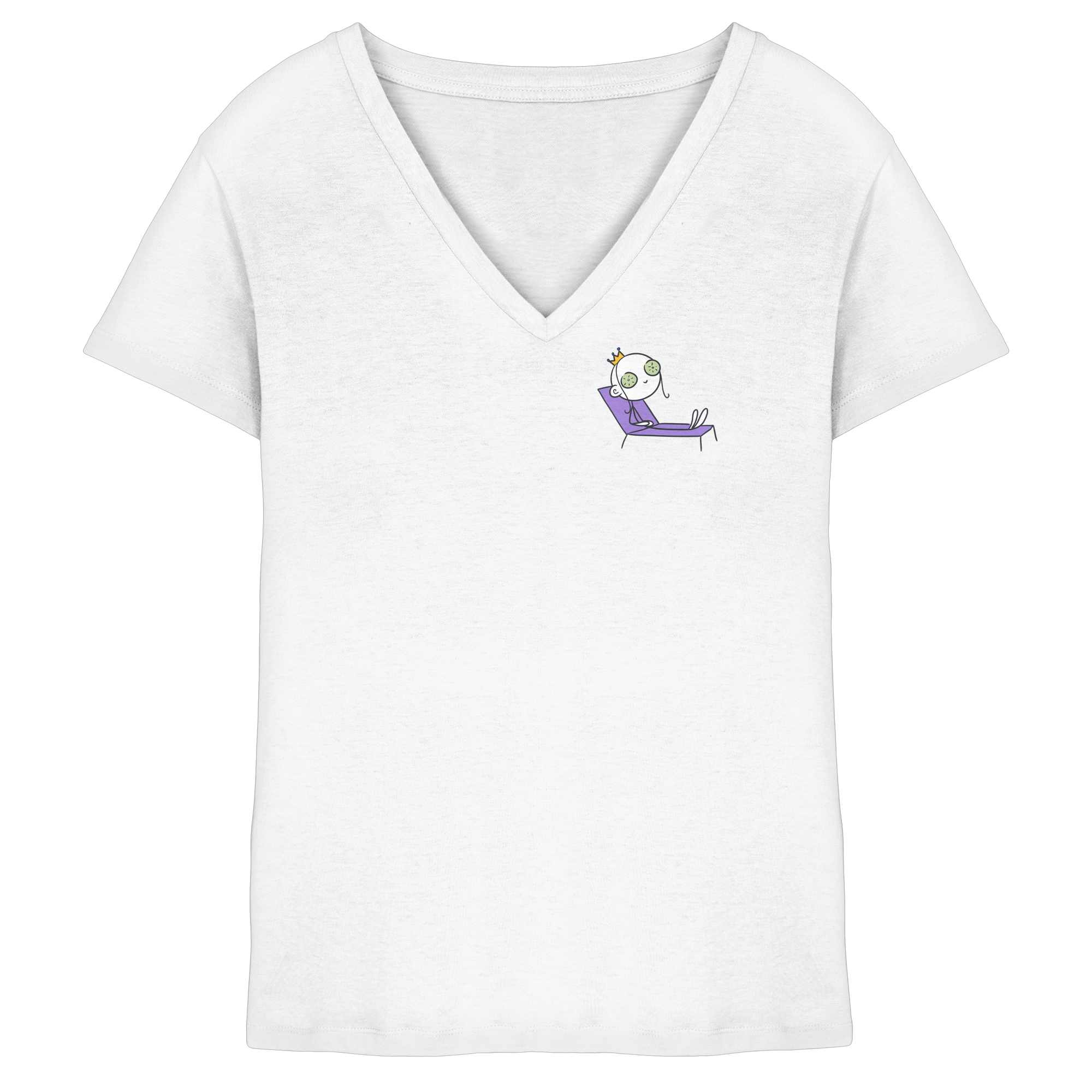 Seelenmännchen "Chill Out Edition" Brustprint - Ladies V-Neck Shirt