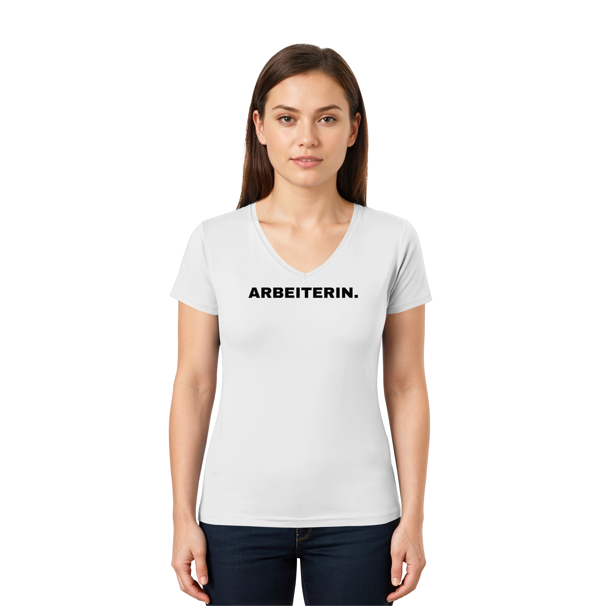 ARBEITERIN. "Plain Work Edition" - Ladies V-Neck Shirt