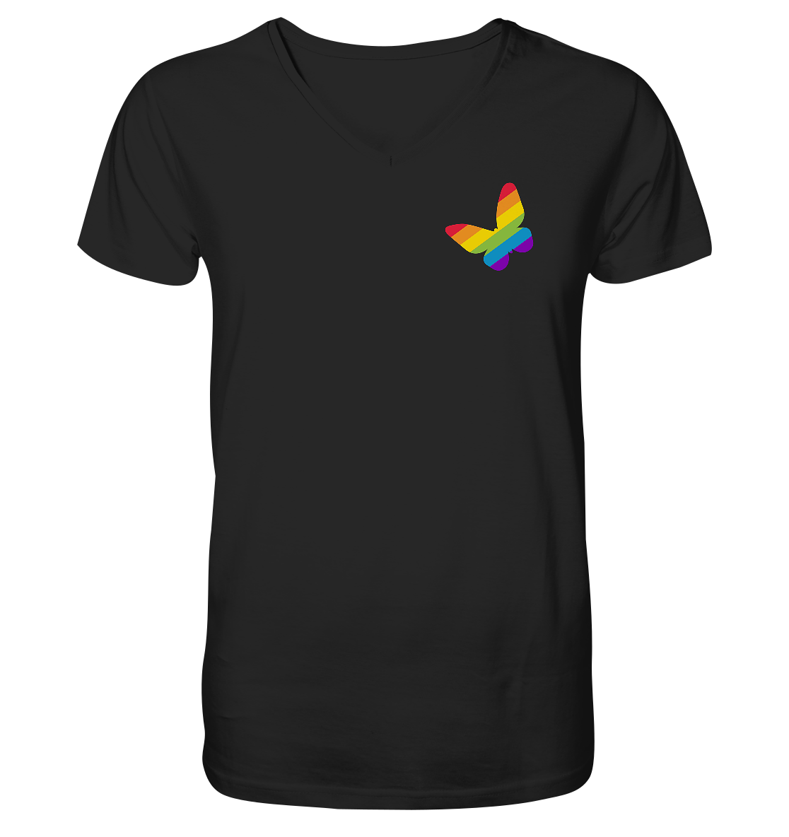 Regenbogen Schmetterling - Mens Organic V-Neck Shirt