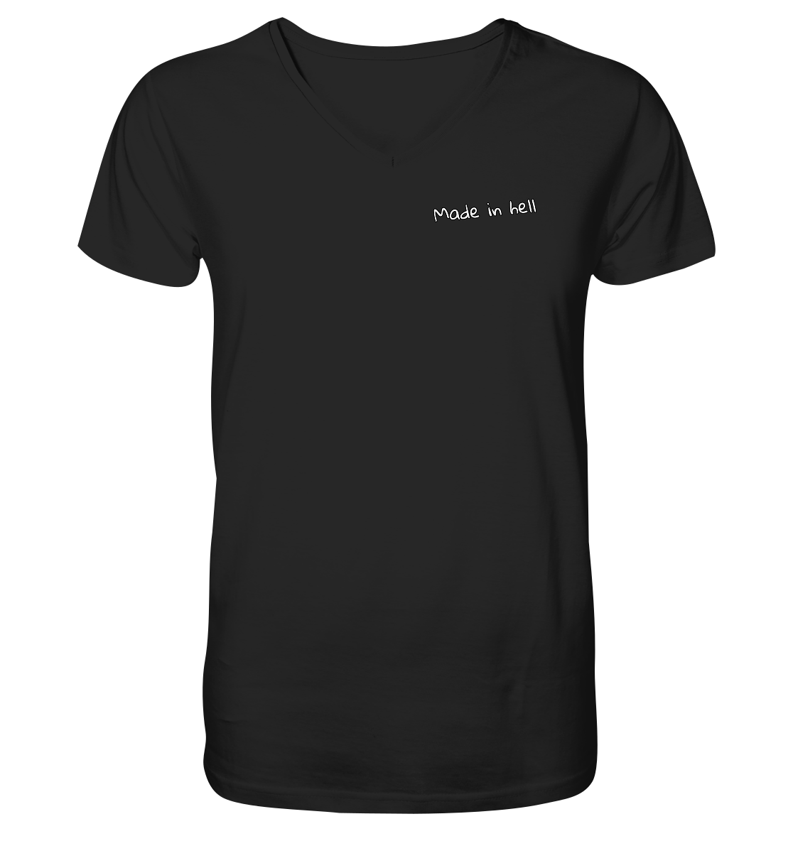 made in hell "Regenbogen Flammen Edition" Backprint - Mens Organic V-Neck Shirt