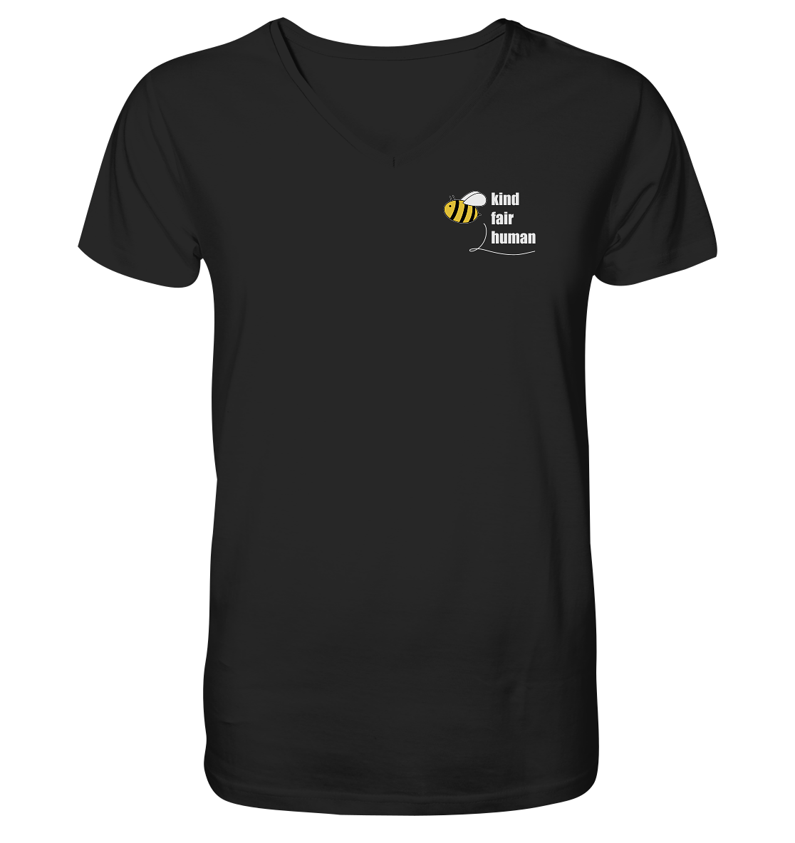 Be Kind Fair Human "Biene Edition" - Mens Organic V-Neck Shirt