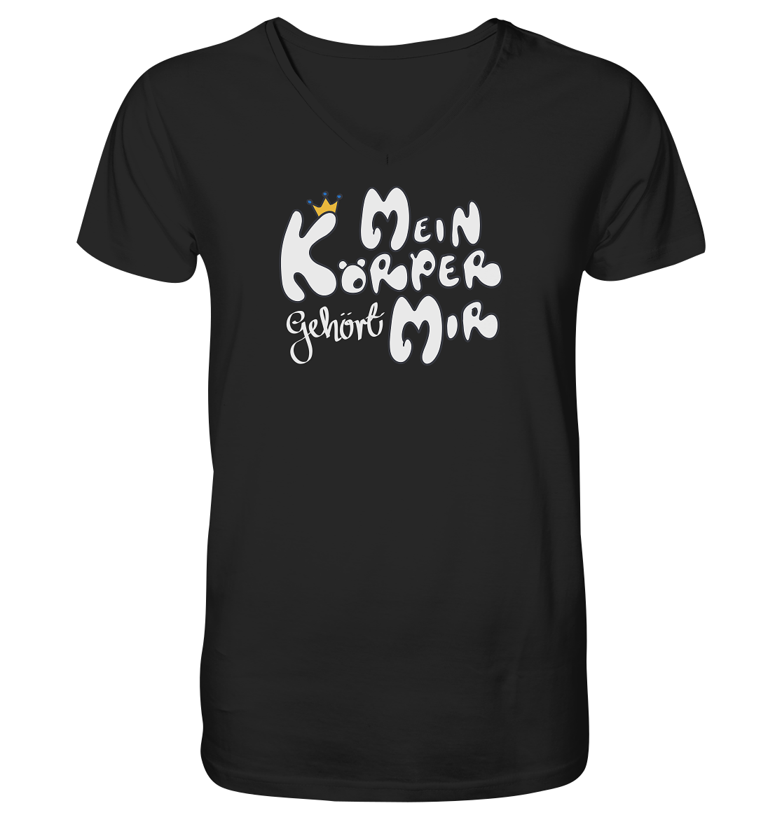 Mein Körper gehört mir "Weiße Edition" - Mens Organic V-Neck Shirt