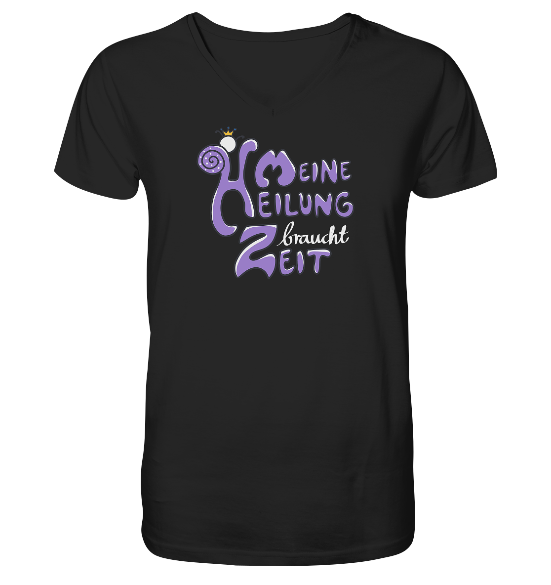 Meine Heilung braucht Zeit "Lila Edition" - Mens Organic V-Neck Shirt