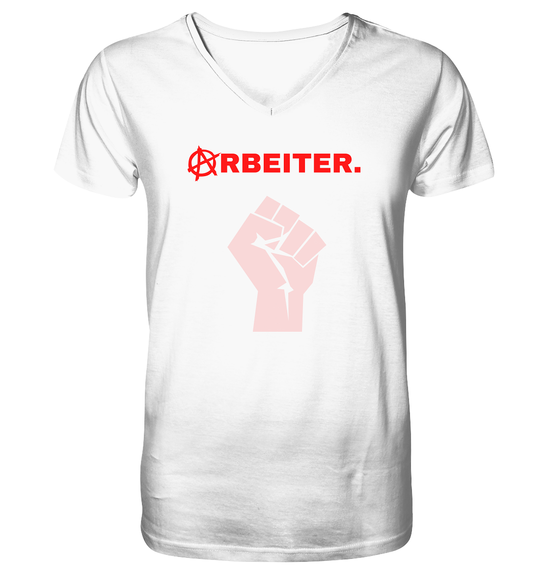 ARBEITER. "Solidarisch und Frei Edition" - Mens Organic V-Neck Shirt