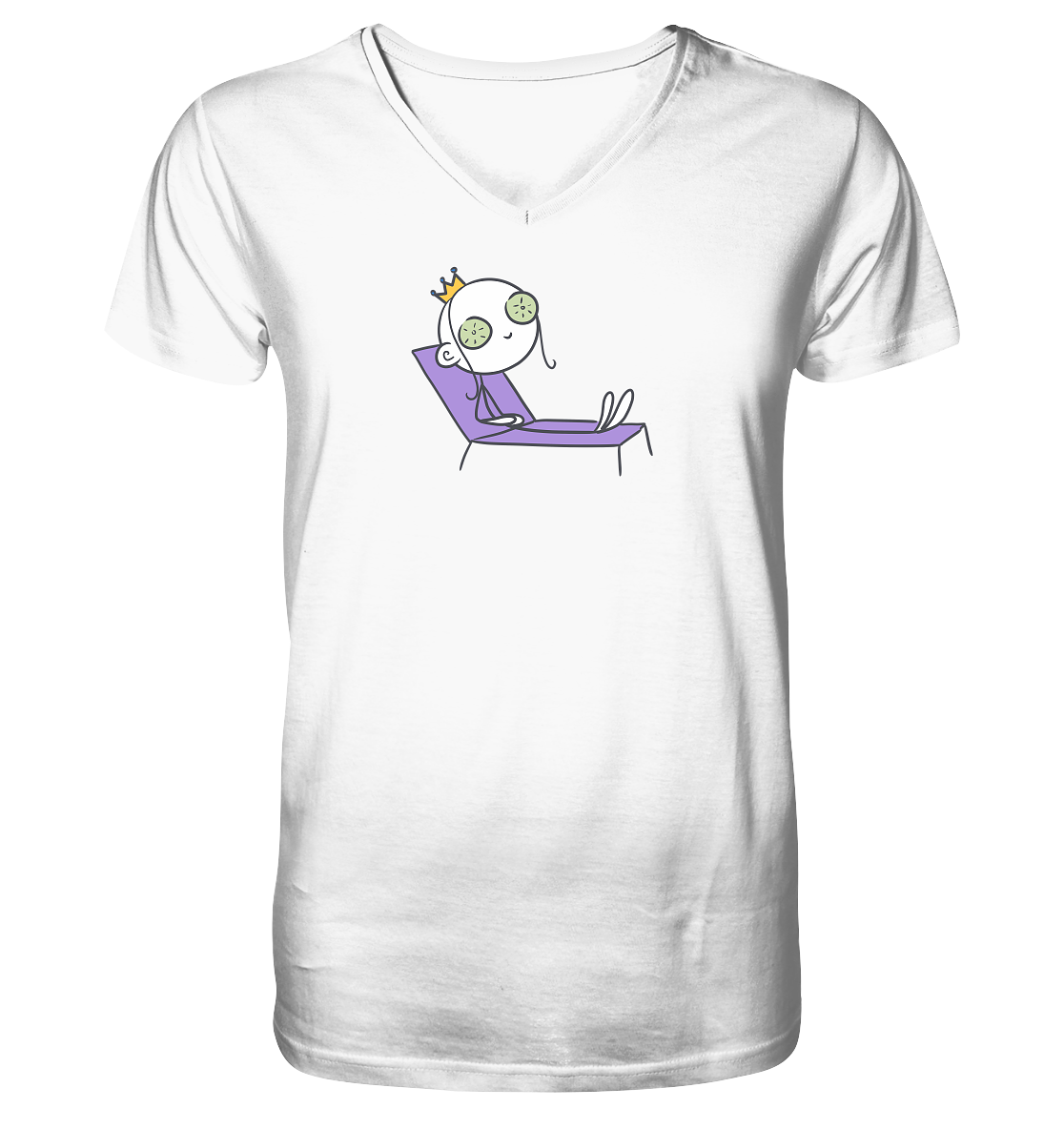 Seelenmännchen "Chill Out Edition" Frontprint - Mens Organic V-Neck Shirt