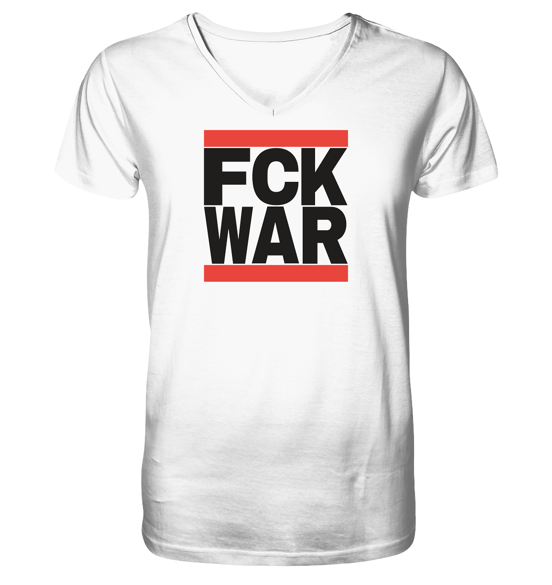 FCK WAR (schwarze Schrift) - Mens Organic V-Neck Shirt
