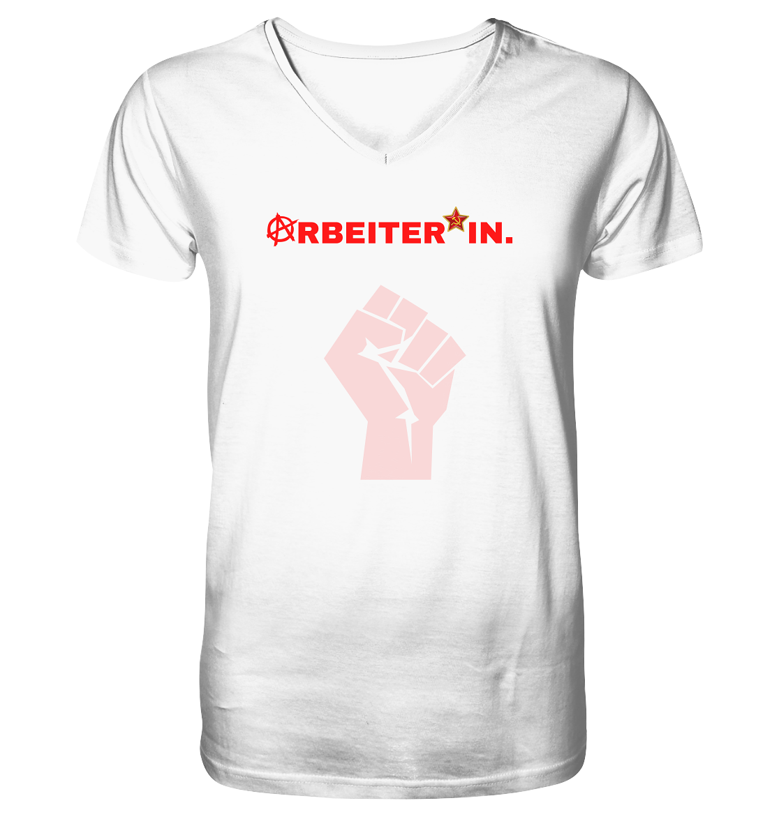 ARBEITER*IN. "Solidarisch und Frei Edition" - Mens Organic V-Neck Shirt