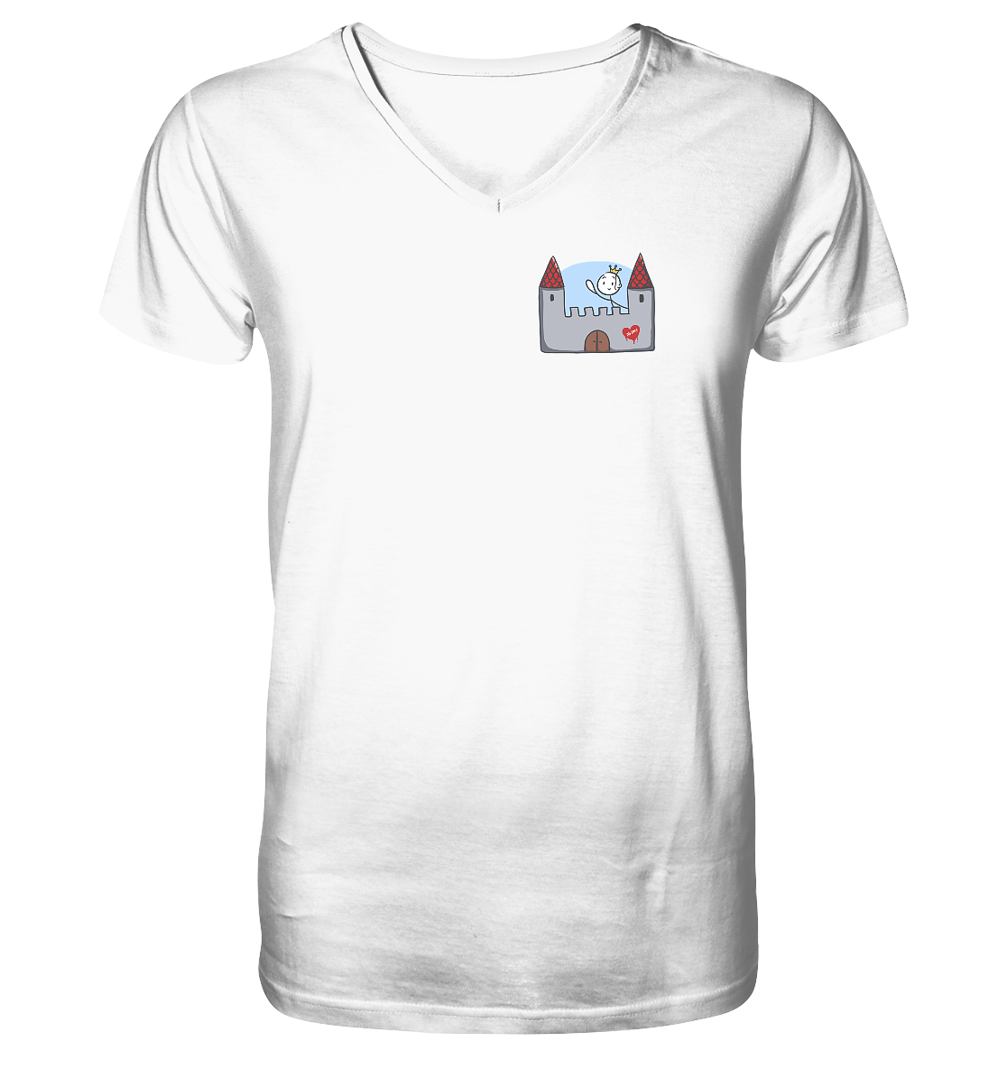 Hier und jetzt bin ich in Sicherheit "Schwarze Edition" Backprint - Mens Organic V-Neck Shirt