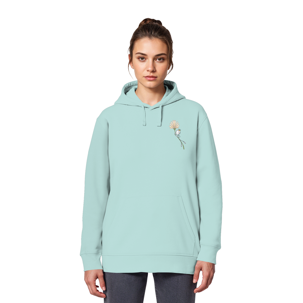 Seelenmännchen "Blumenfliegen Edition" (hell) - Organic Basic Hoodie
