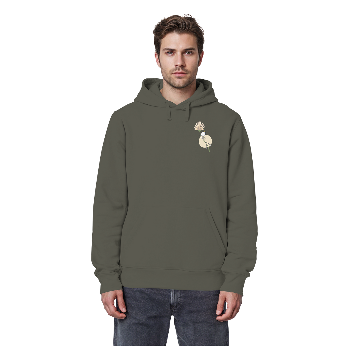 Seelenmännchen "Blumenfliegen Edition" (dunkel) - Organic Basic Hoodie