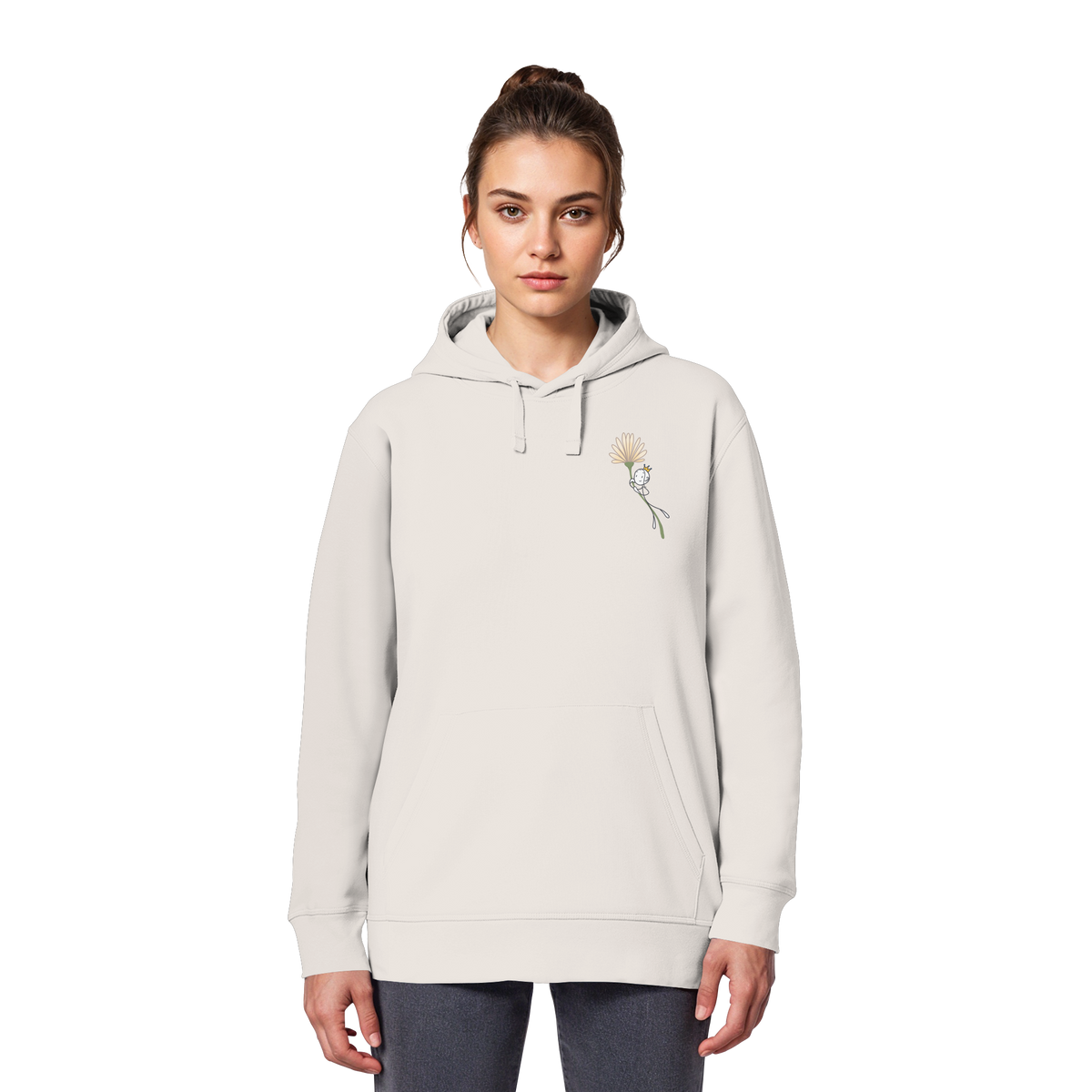 Seelenmännchen "Blumenfliegen Edition" (hell) - Organic Basic Hoodie