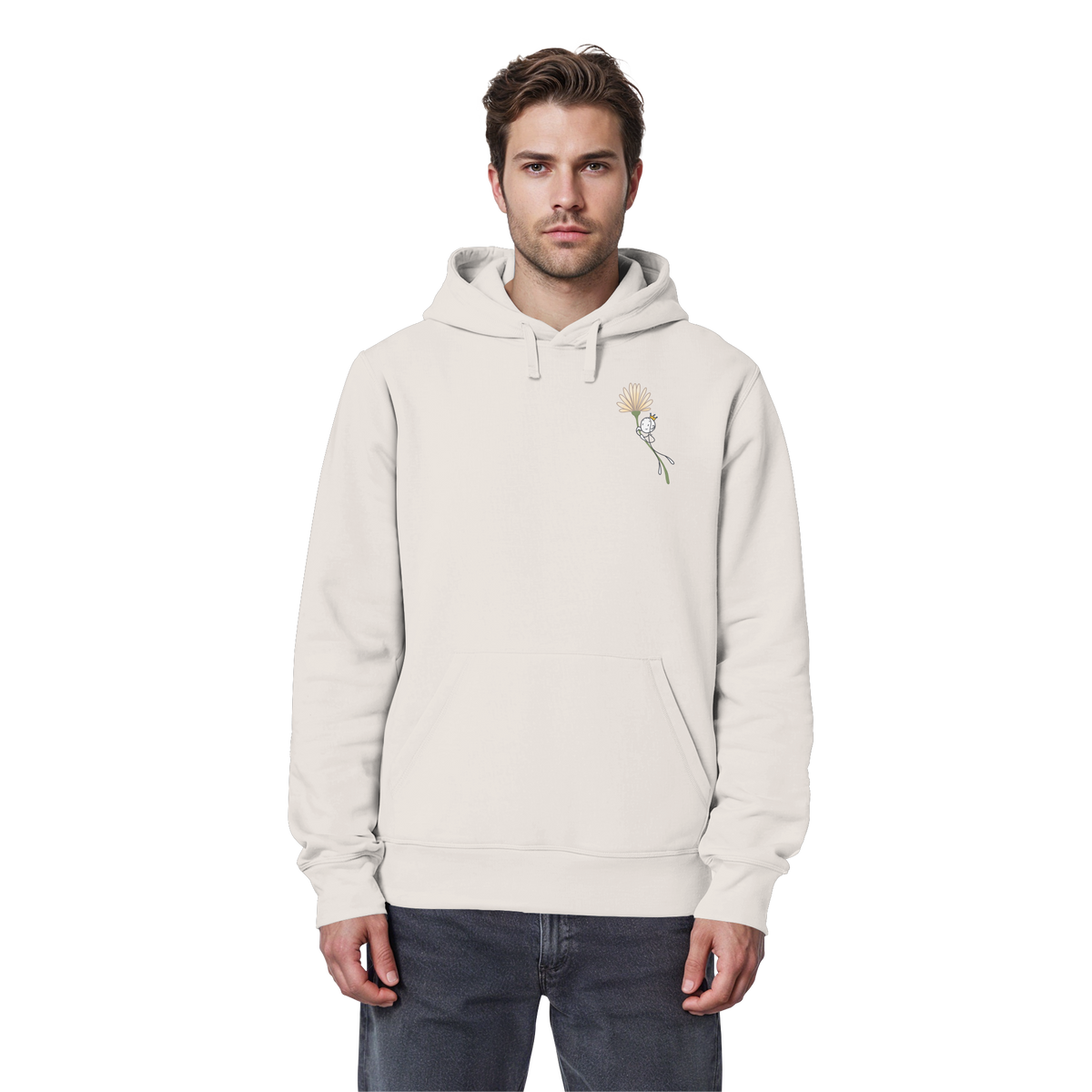 Seelenmännchen "Blumenfliegen Edition" (hell) - Organic Basic Hoodie
