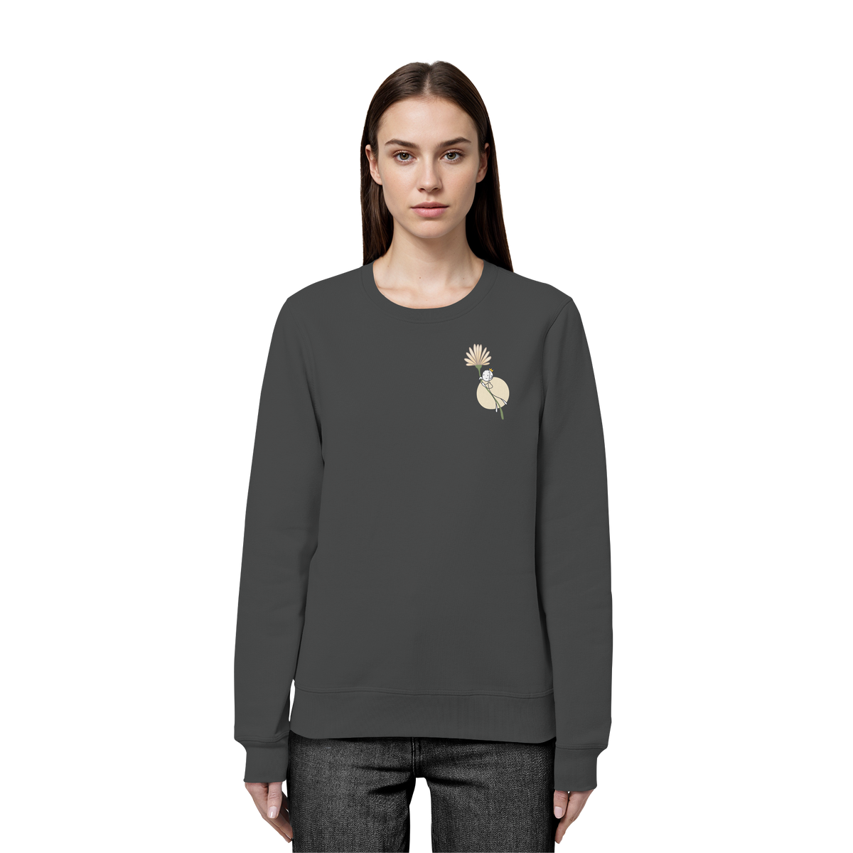 Seelenmännchen "Blumenfliegen Edition" (dunkel) - Organic Basic Unisex Sweatshirt