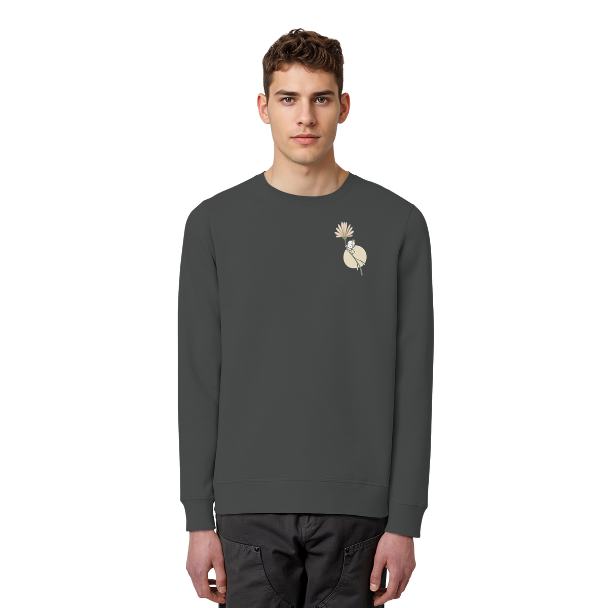 Seelenmännchen "Blumenfliegen Edition" (dunkel) - Organic Basic Unisex Sweatshirt