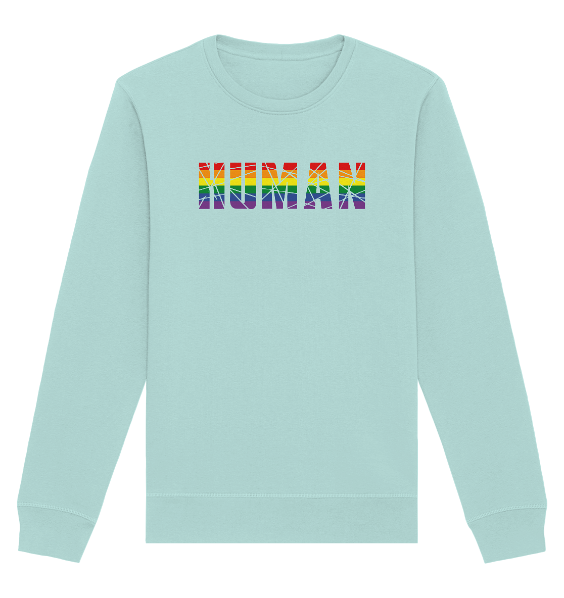 HUMAN in Regenbogen-Farben - Organic Basic Unisex Sweatshirt