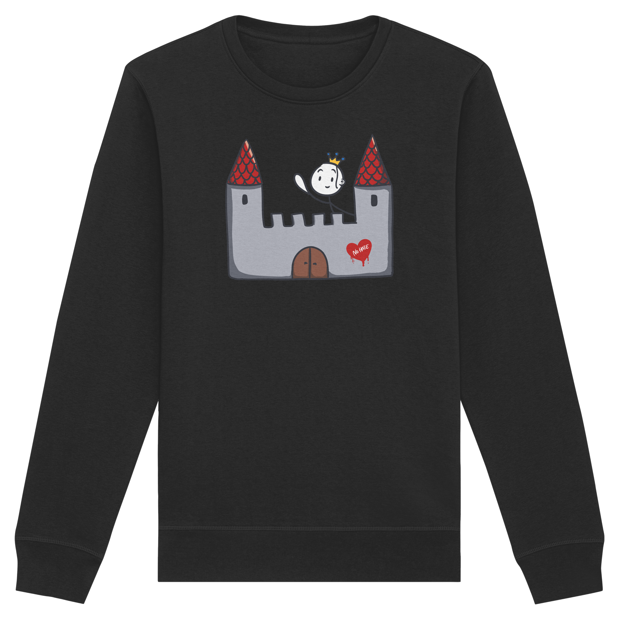 Seelenmännchen "Schloss Edition" Frontprint (dunkel) - Organic Basic Unisex Sweatshirt
