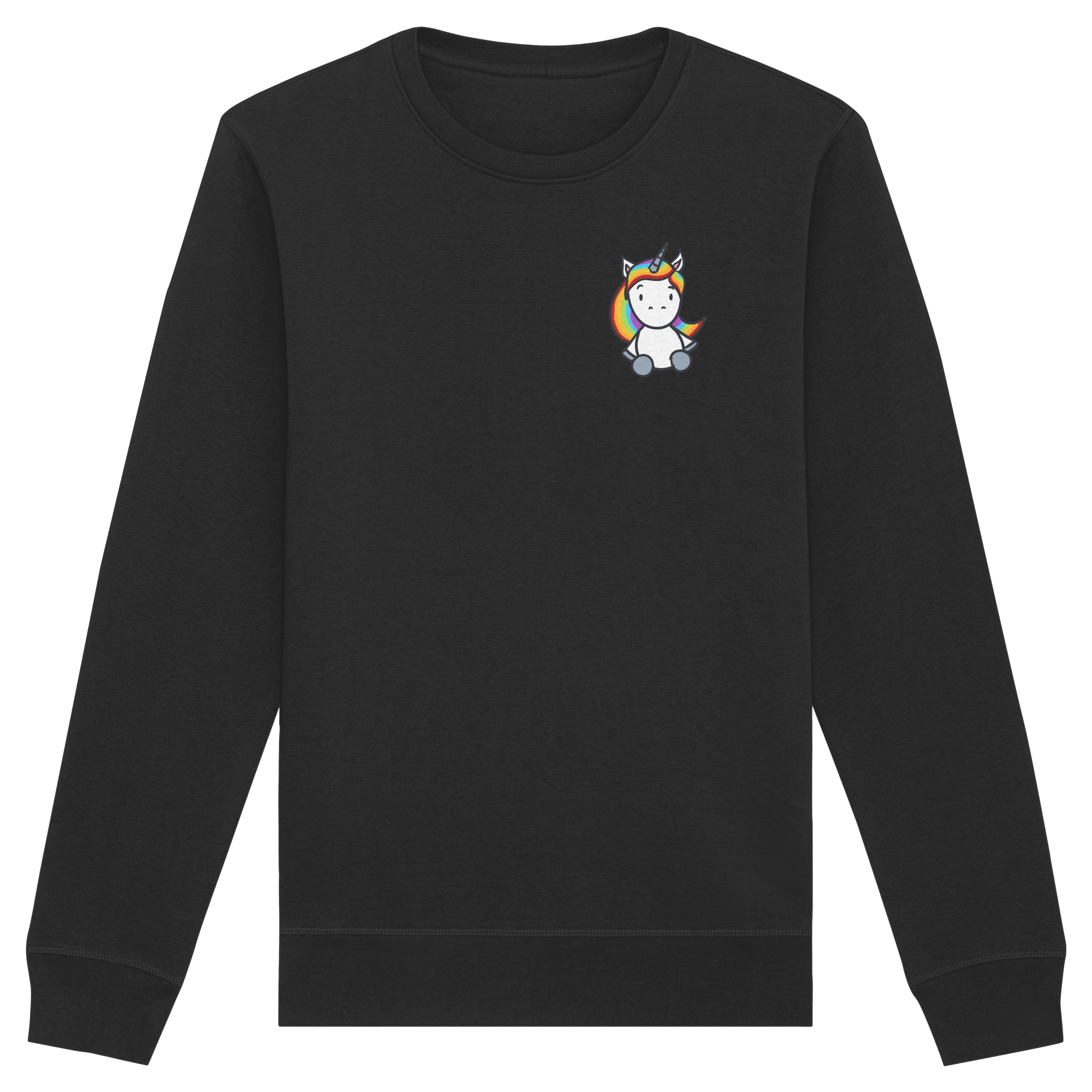 Einhorn mit Regenbogen Haaren - Organic Basic Unisex Sweatshirt