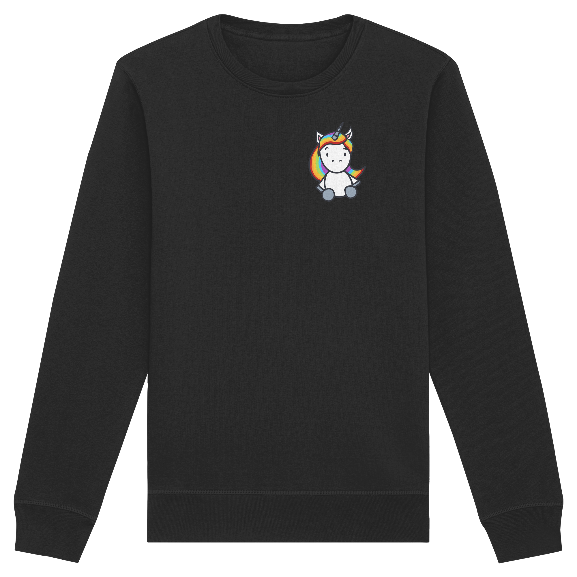 Schwarz Weiß wird Regenbogen Farben Backprint (dunkel) - Organic Basic Unisex Sweatshirt