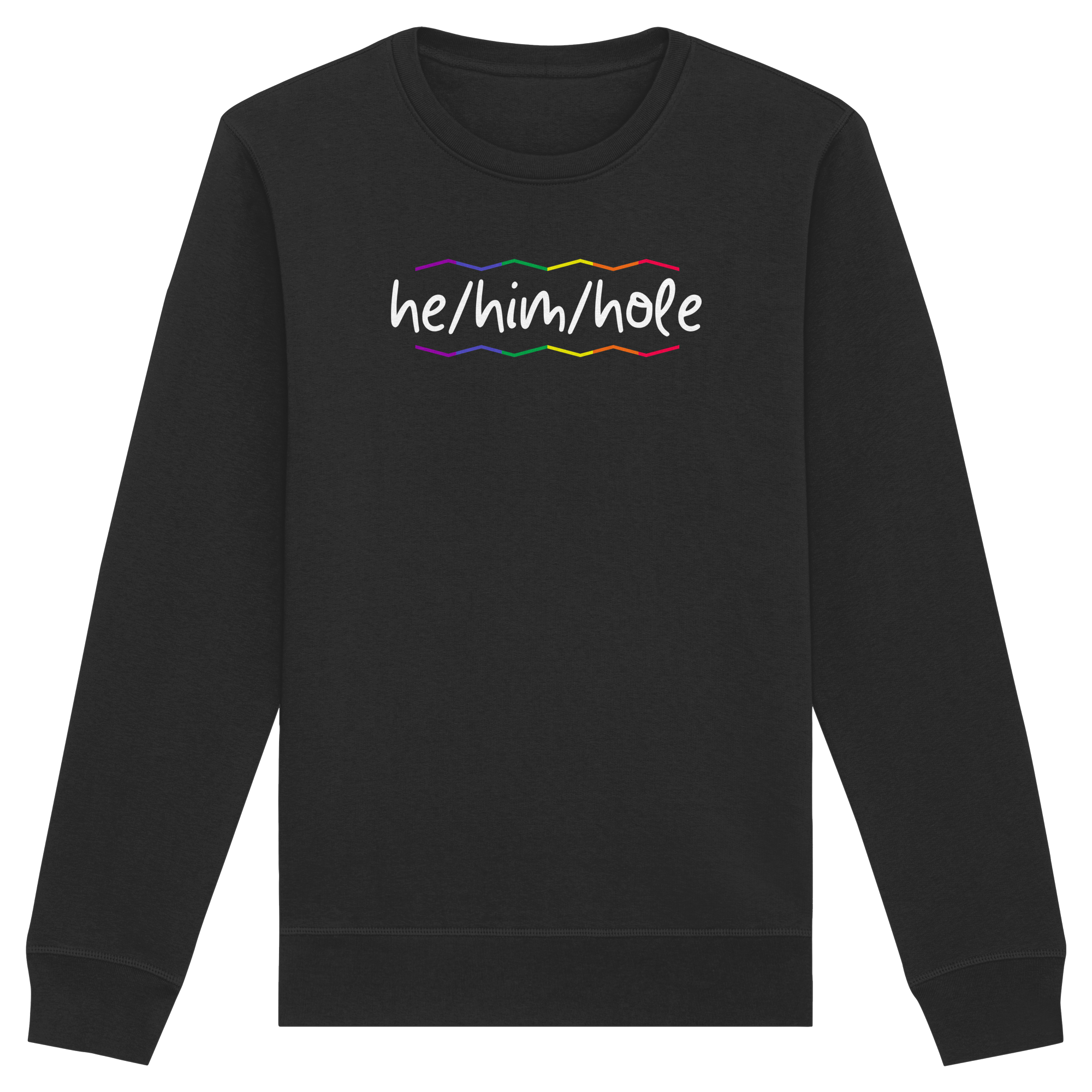 he/him/hole "Pride Waves Edition" - Organic Basic Unisex Sweatshirt