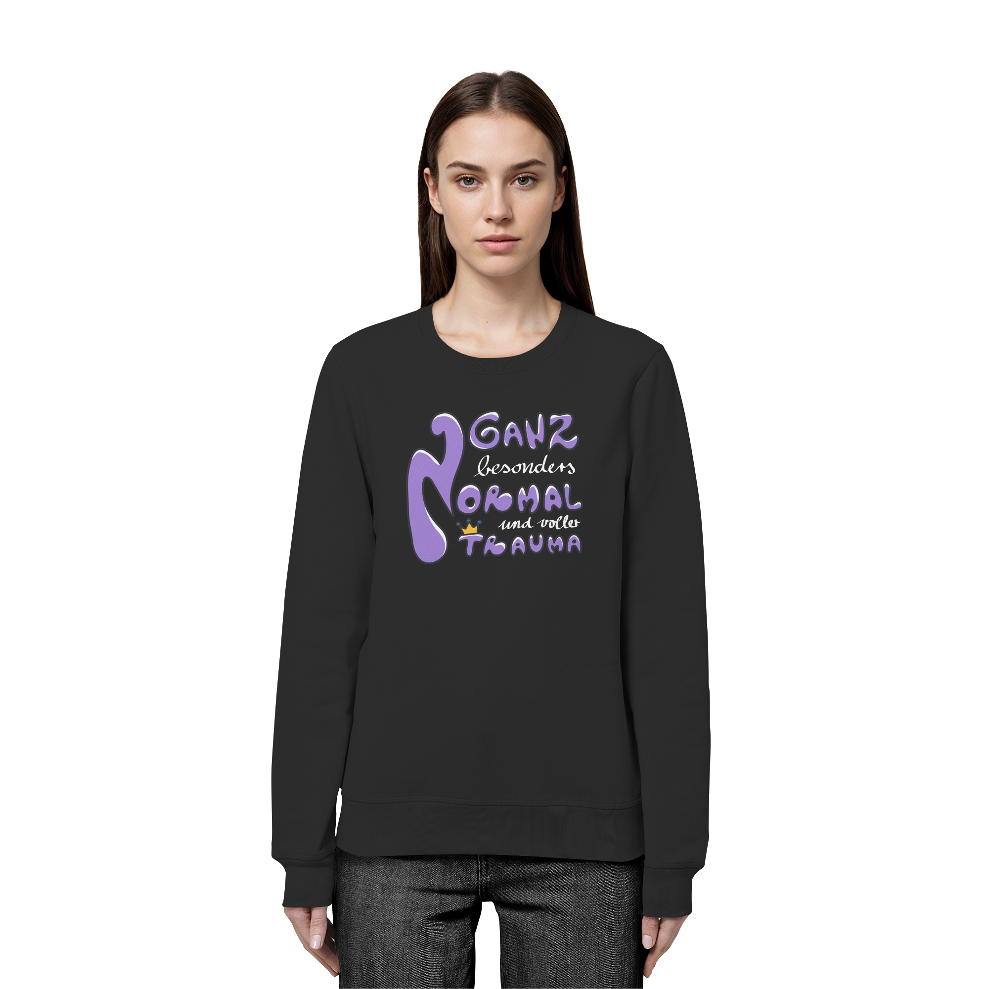 Ganz besonders Normal und voller Trauma "Lila Edition" - Organic Basic Unisex Sweatshirt