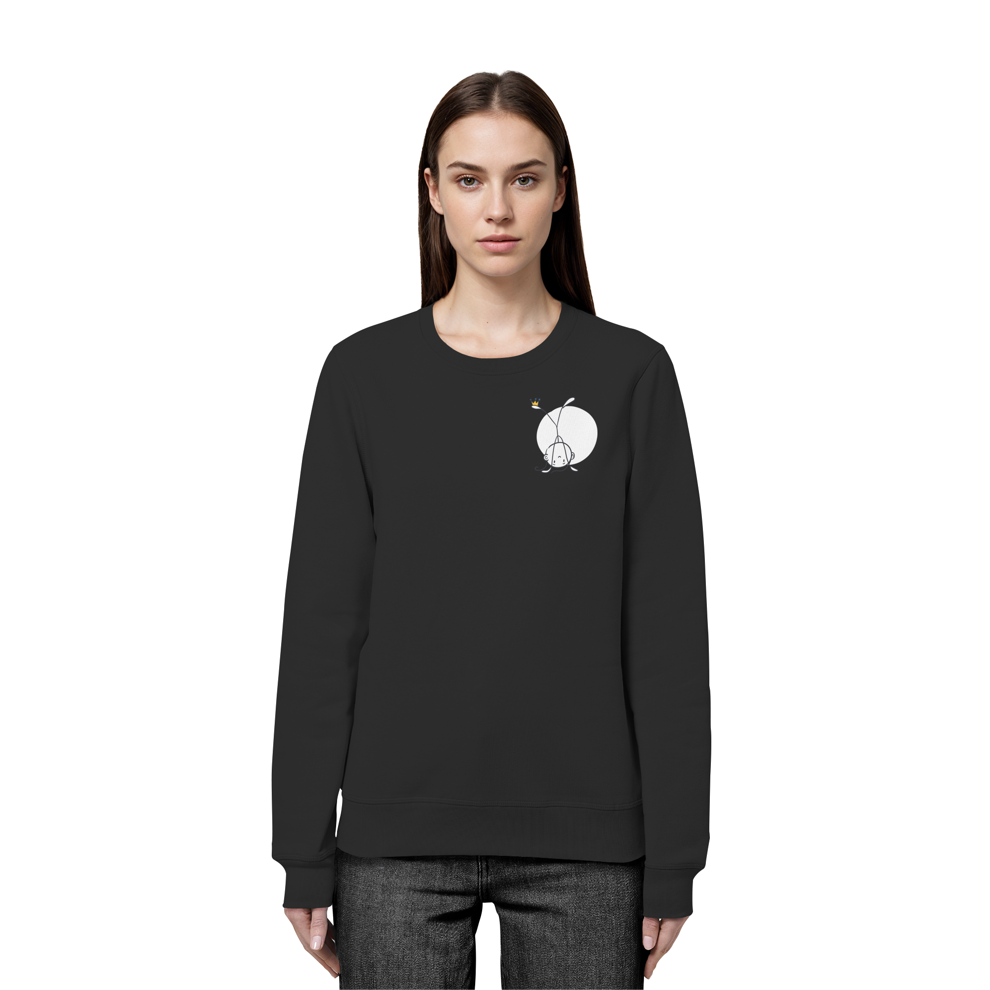 Seelenmännchen "Handstand Edition" Brustprint (dunkel) - Organic Basic Unisex Sweatshirt