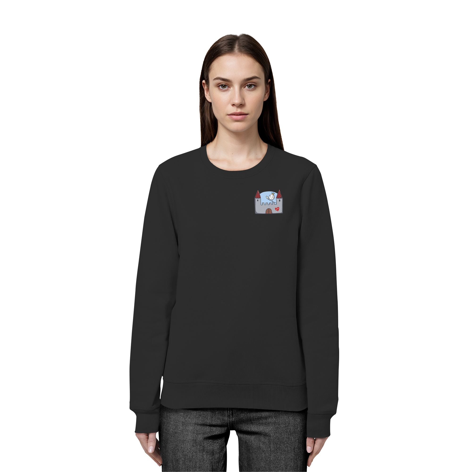 Hier und jetzt bin ich in Sicherheit "Bunte Edition" Backprint - Organic Basic Unisex Sweatshirt