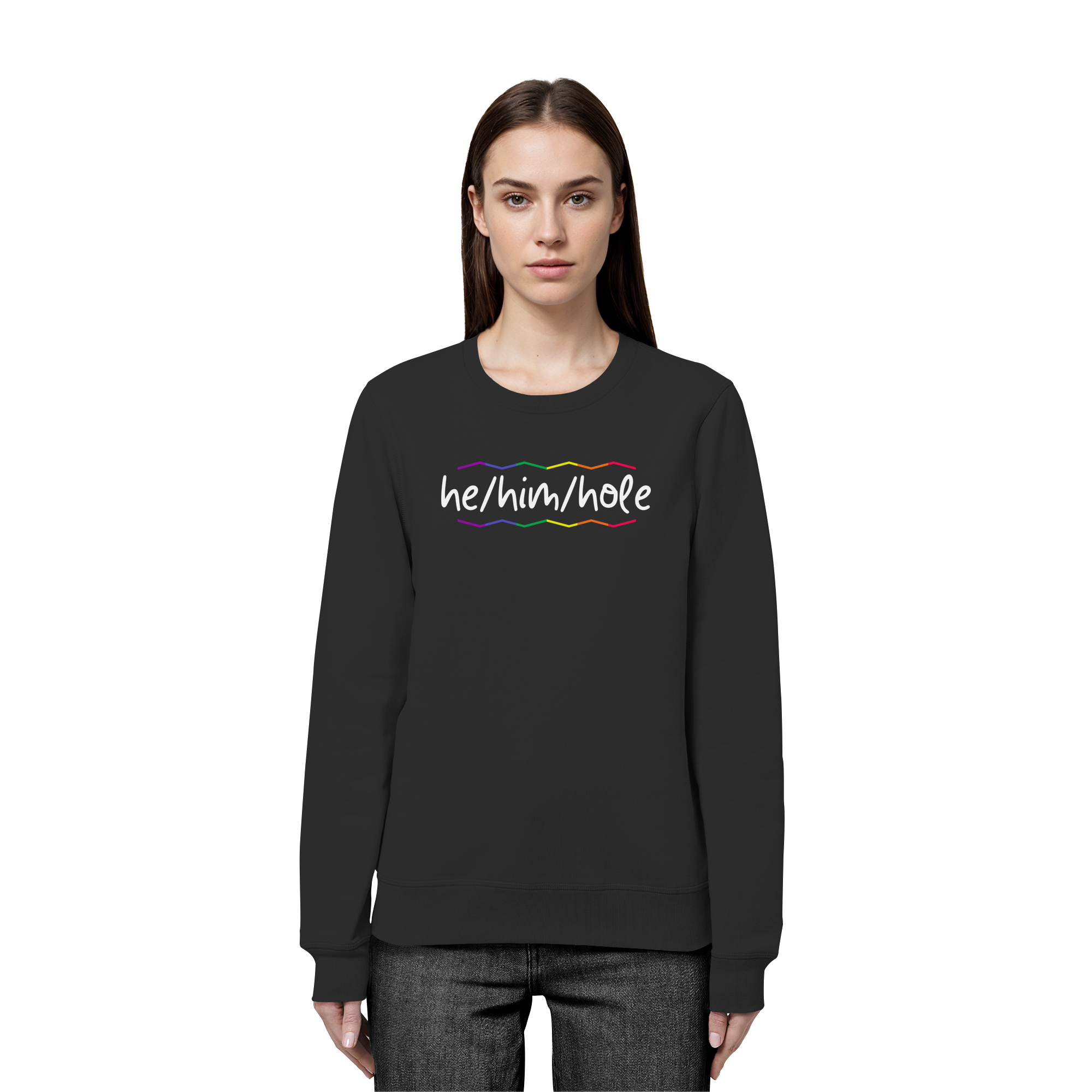 he/him/hole "Pride Waves Edition" - Organic Basic Unisex Sweatshirt
